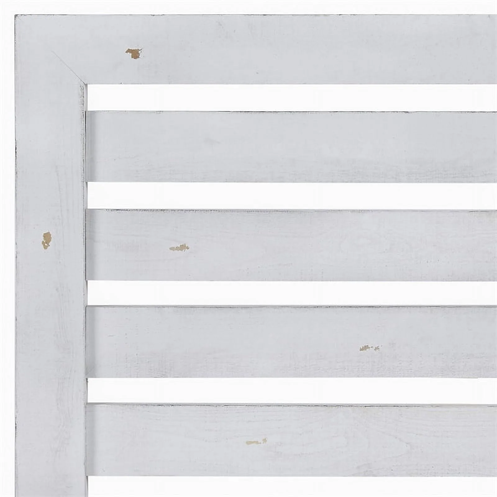 Bowery Hill Transitional Wooden King Slat Bed in Distressed White Finish