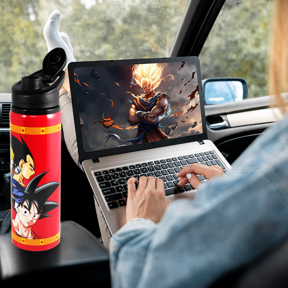 Dragon Ball Z Saiyan Featuring Gogeta & Gotenks  Fusion Stainless Steel Travel Water Bottle for Boys , 25 oz