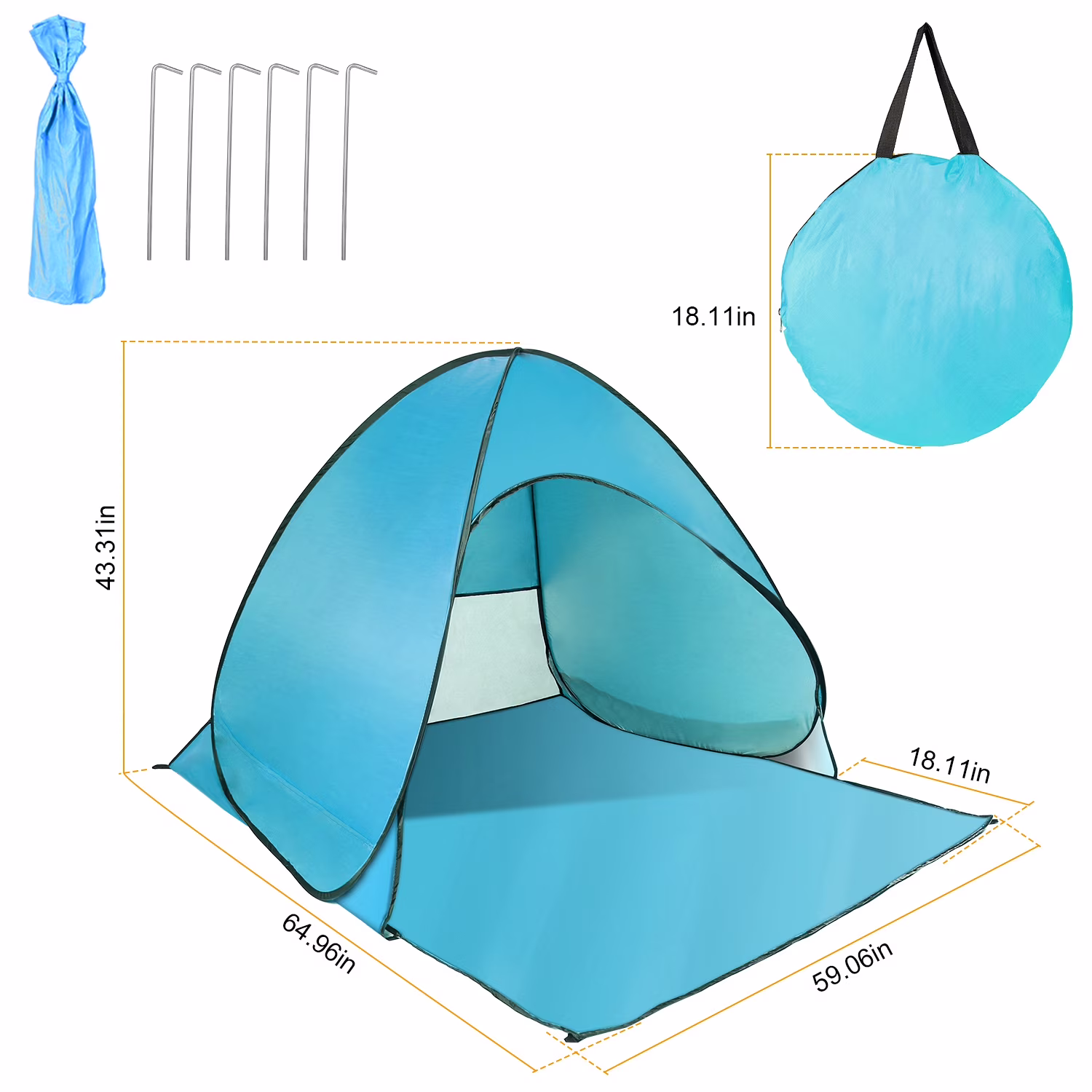 Pop Up Beach Tent iMounTEK Waterproof Anti-UV 2/3 Person Camping Tent for Beach Camping Fishing Lake