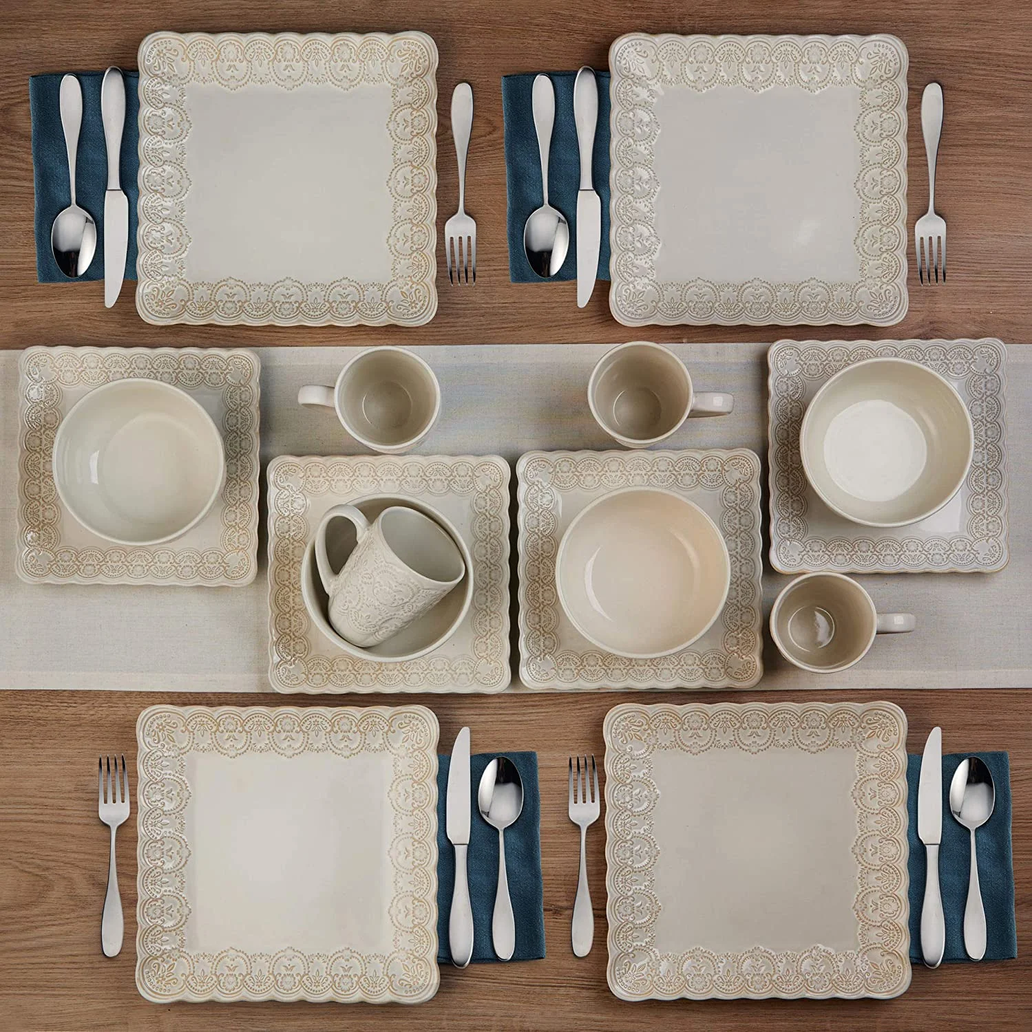 Pfaltzgraff® Madeleine White Stoneware 16-Piece Dinnerware Set