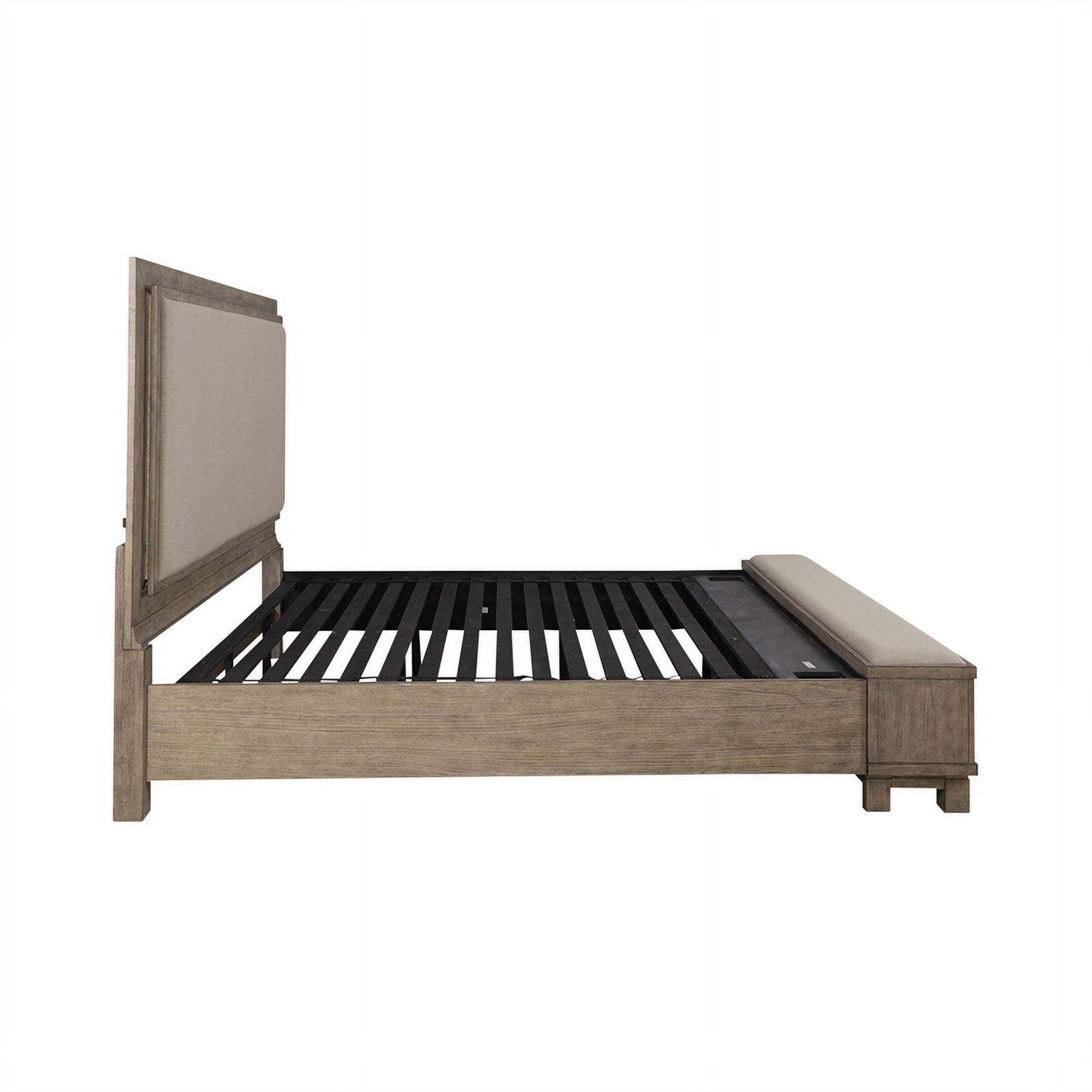 Liberty Furniture Canyon Road Wood King Storage Bed in Burnished Beige