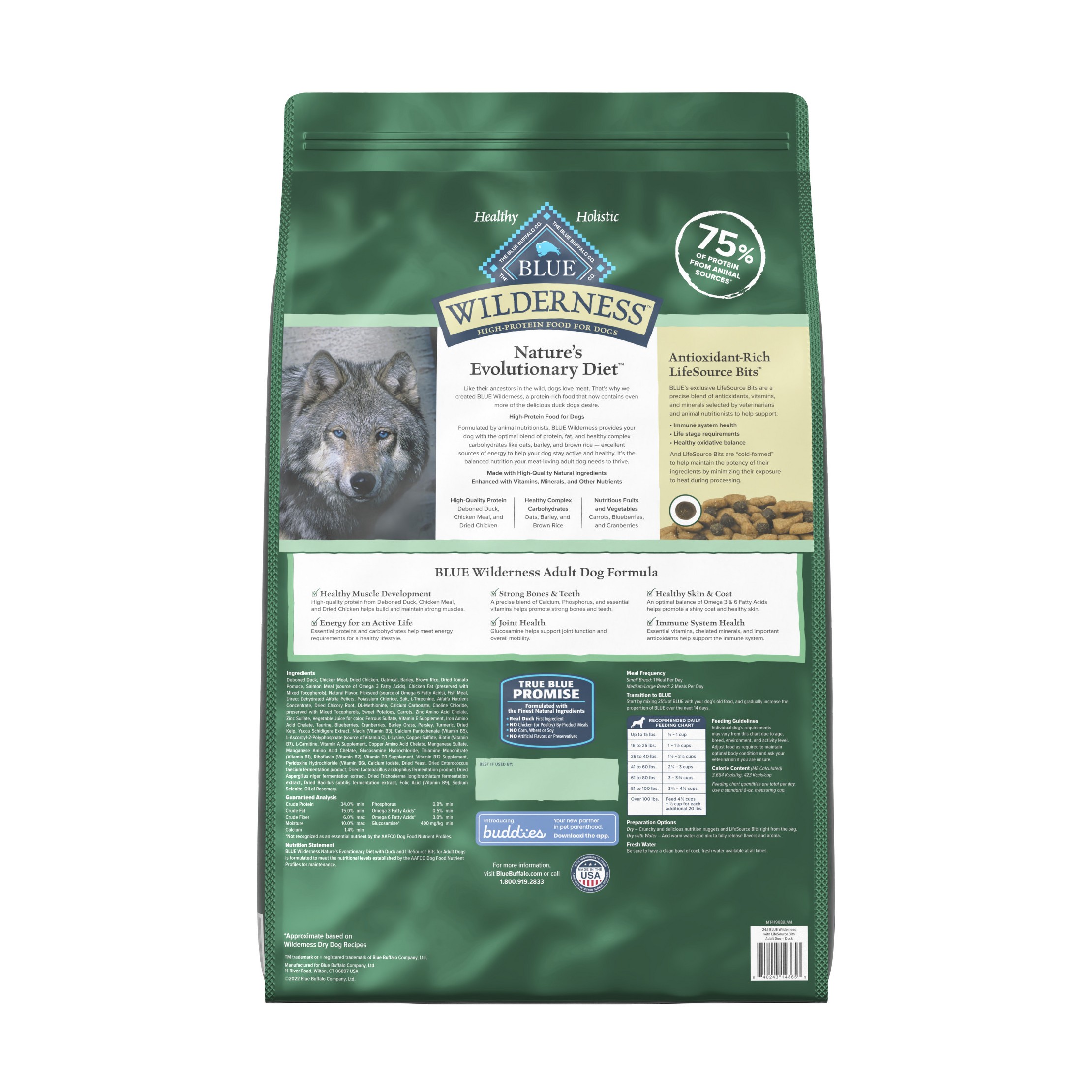 Wilderness Adult Dry Dog Food with Duck Flavor - 24lbs