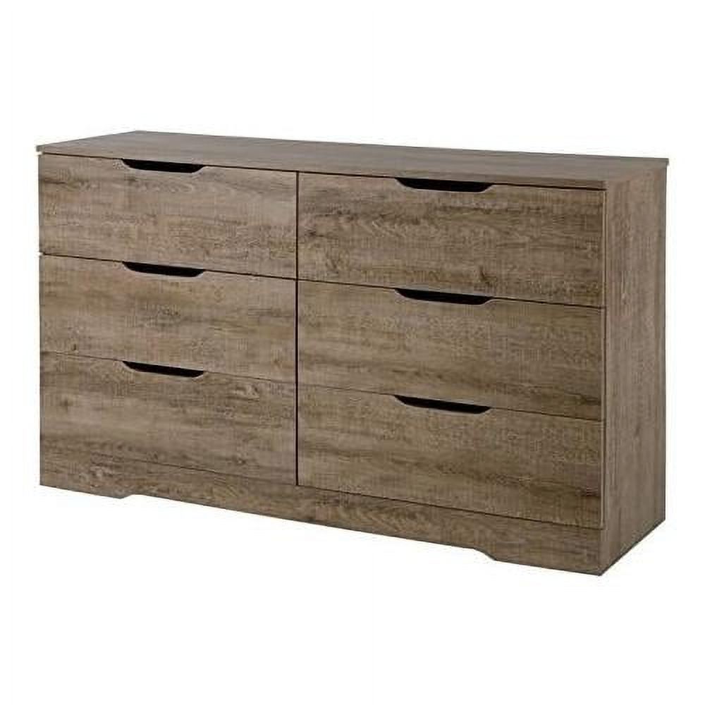 6 Drawers Double Dresser For Bedroom, Modern Rustic Wood Sideboard For Living Room, Light Brown
