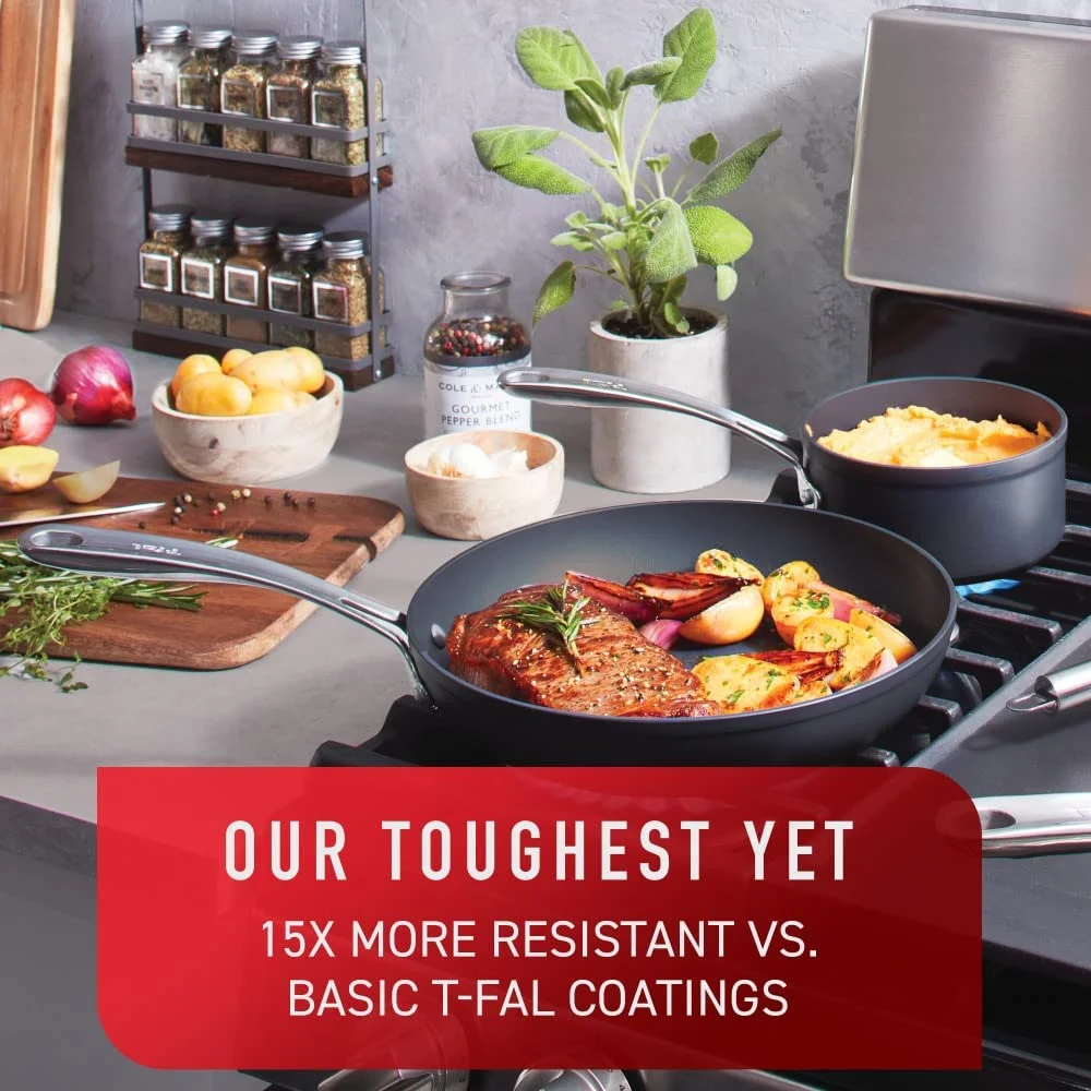 T-fal Platinum Hard Anodized Non-stick, Unlimited Collection, 12 Piece Cookware Set