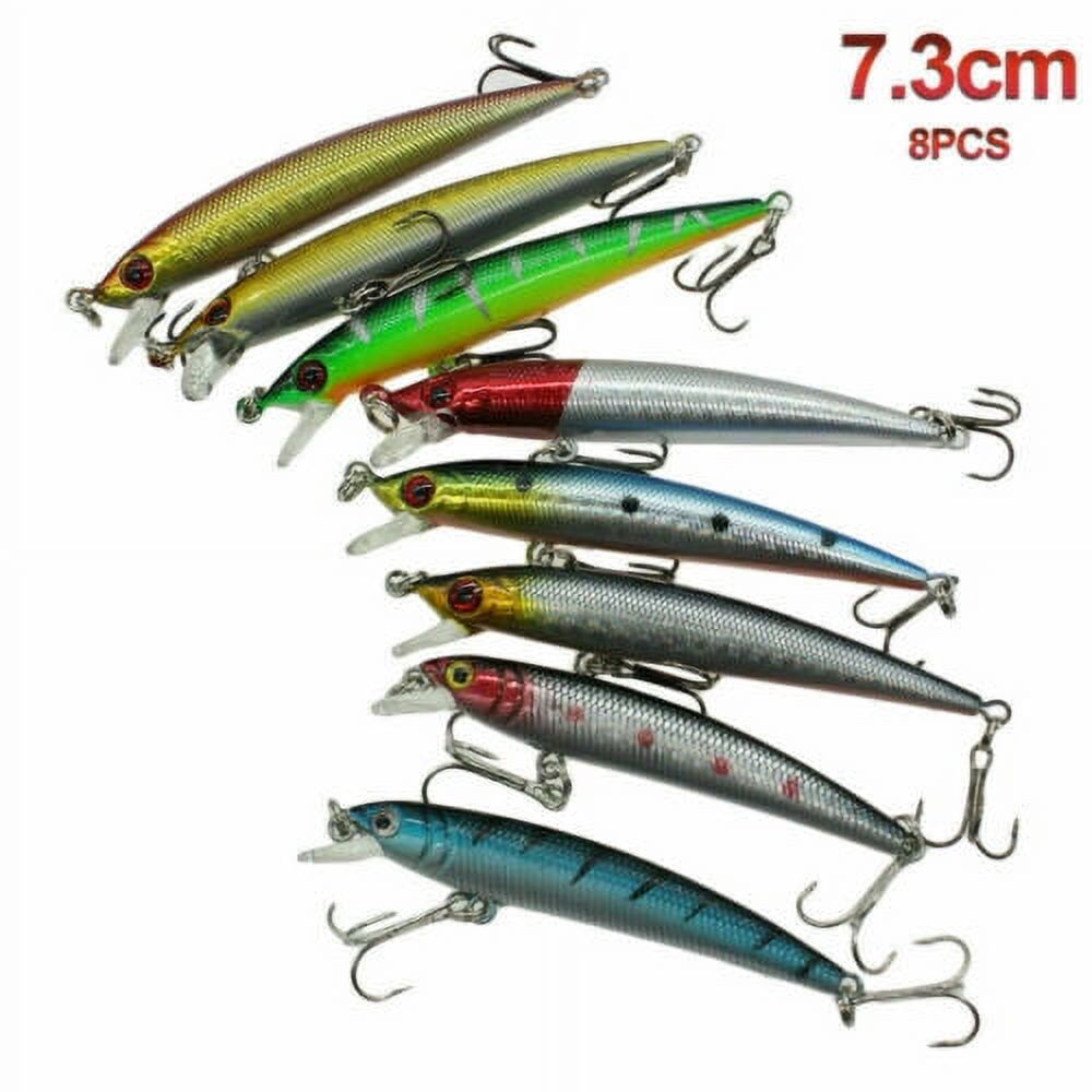 Jinyi Set Of 56Pcs Mixed Minnow Fishing Lures Bass Baits Crankbaits Fish Hooks Tackle