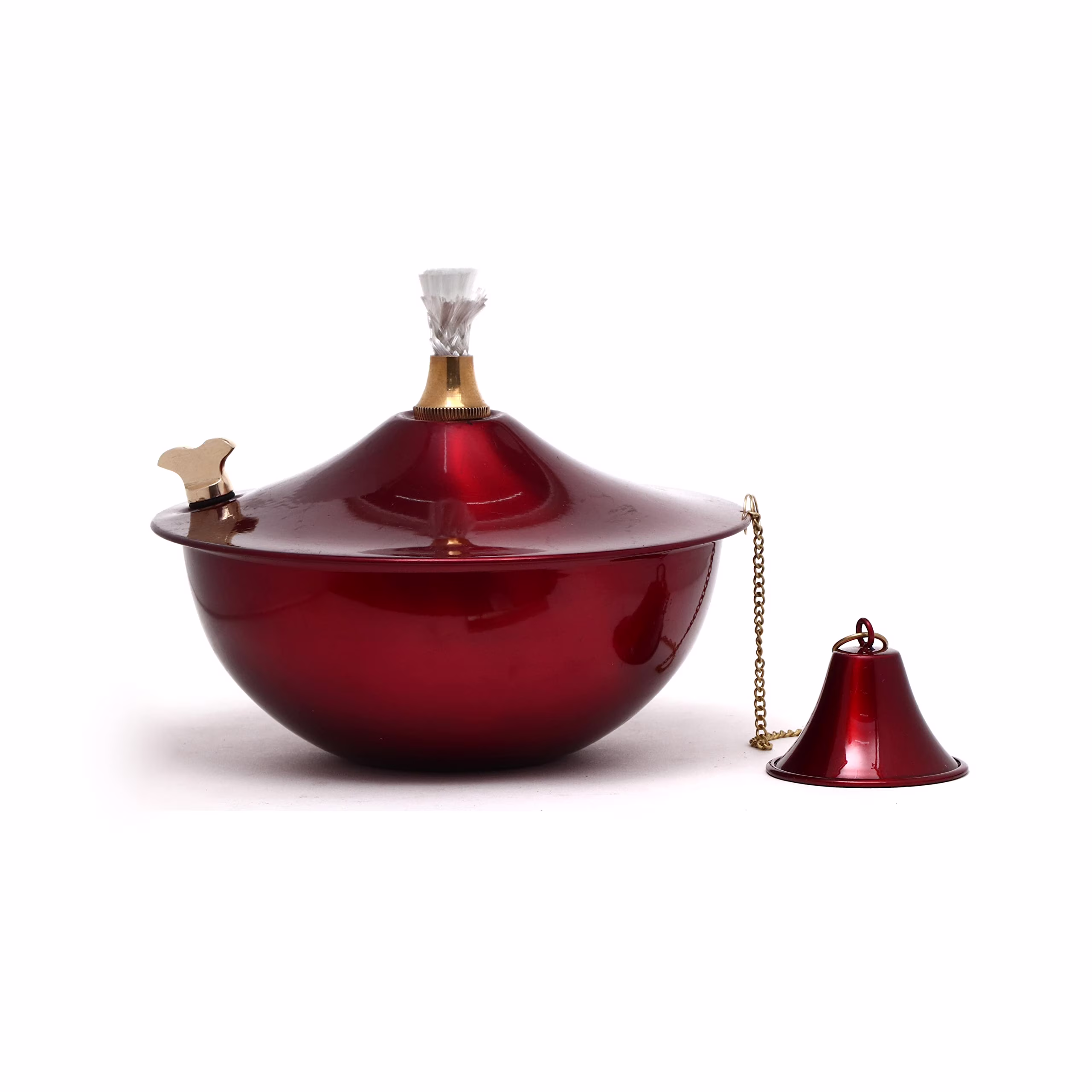 Legends Direct Maui Premium Metal Tabletop Torch, Tiki Style /w Snuffer, Fiberglass Wick & Large 32oz Oil Lamp for Deck, Patio, Lawn, Garden, Luau