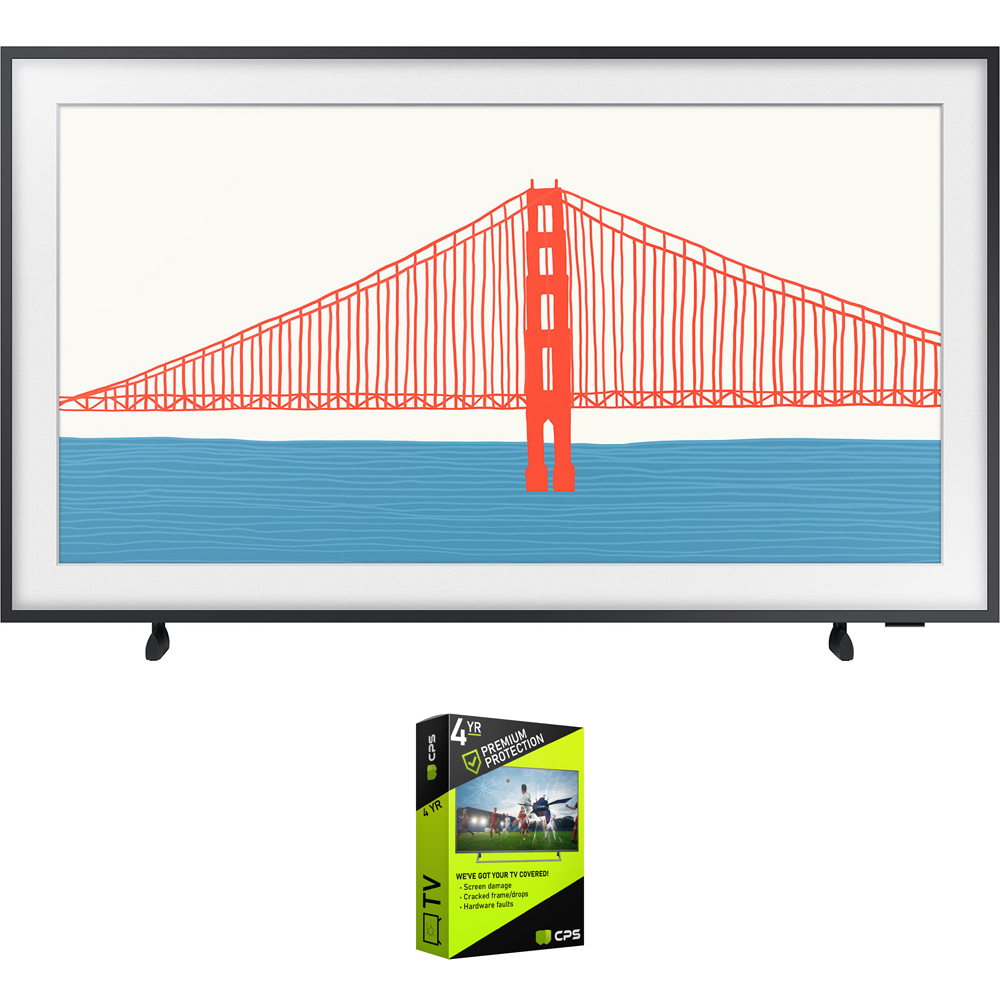 Samsung QN85LS03AA 85 Inch The Frame QLED 4K Smart TV 2021 Bundle with Premium 4 Year Extended Protection Plan