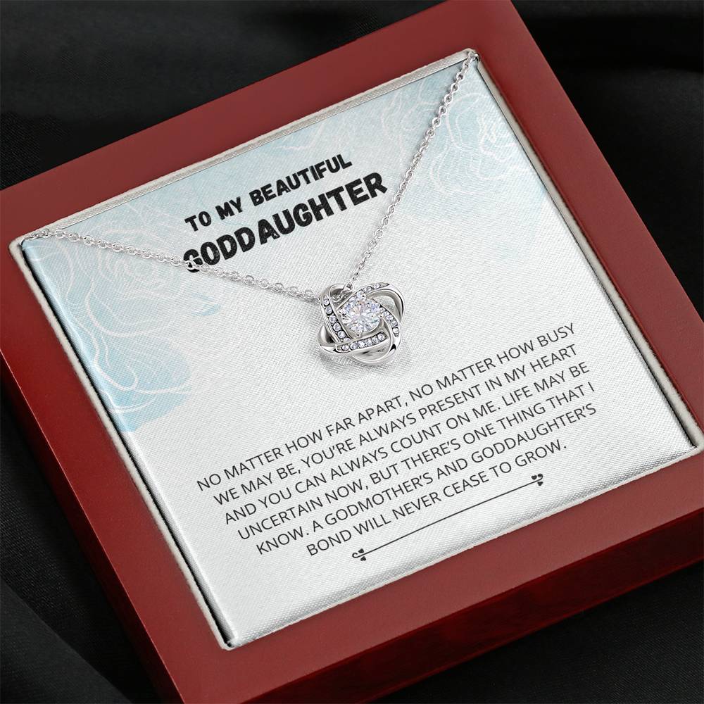 Goddaughter Gifts from Godmother- Baptism Love Knot Necklace