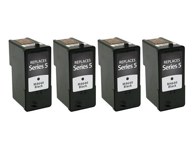 PrinterDash Replacement for Dell A922/924/942/944/946/962/964 Black Inkjet (4/PK) (Series 5) (5V750_4PK)