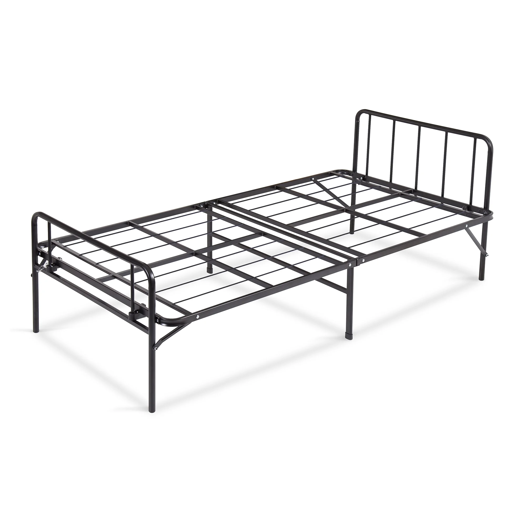 GranRest 14 inch Tall Twin Size Metal Bed Frame with Headboard & Footboard