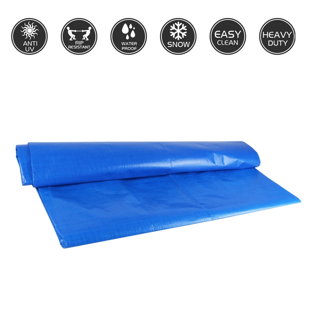 No piercing Tarp Cover Blue / Orange Heavy Duty Thick Material, Waterproof, Great for Tarpaulin Canopy Tent, Boat, RV or Pool Cover
