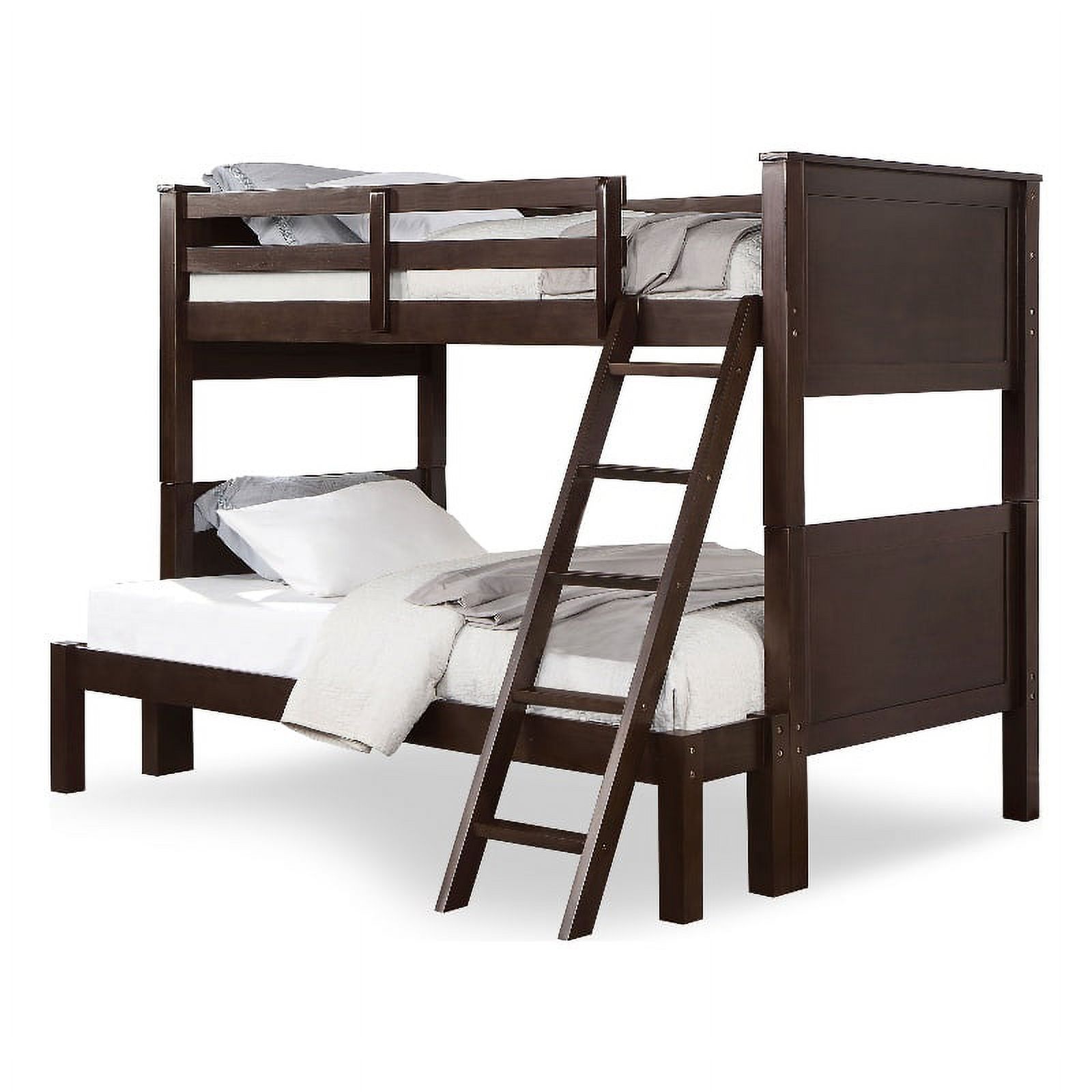 Furniture of America Tam Transitional Wood Twin over Full Bunk Bed in Walnut