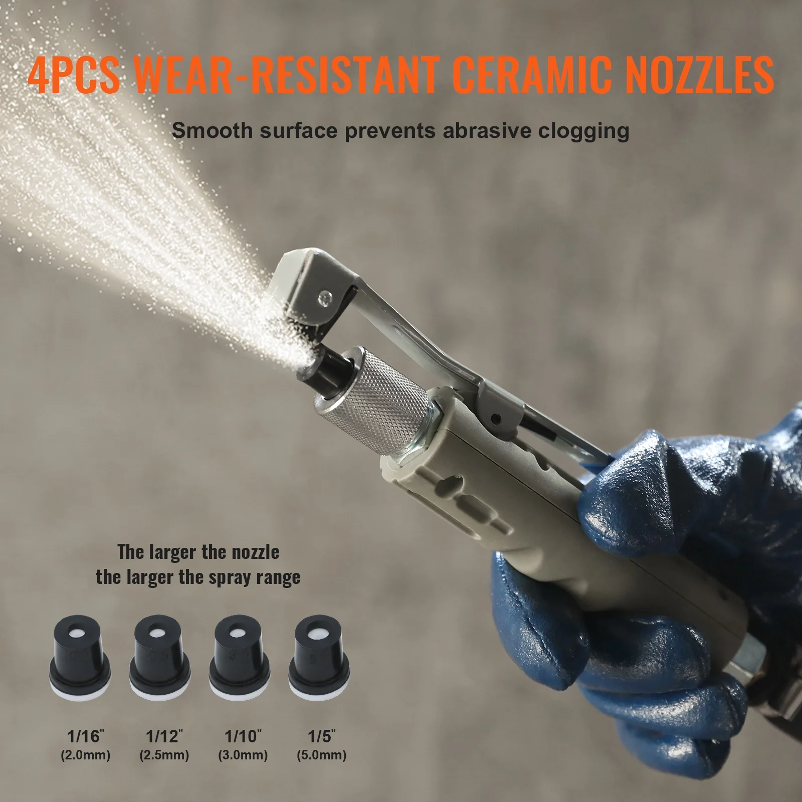 SKYSHALO 20 Gallon Sand Blaster 60-110 PSI High Pressure Sandblaster with 4 Nozzles