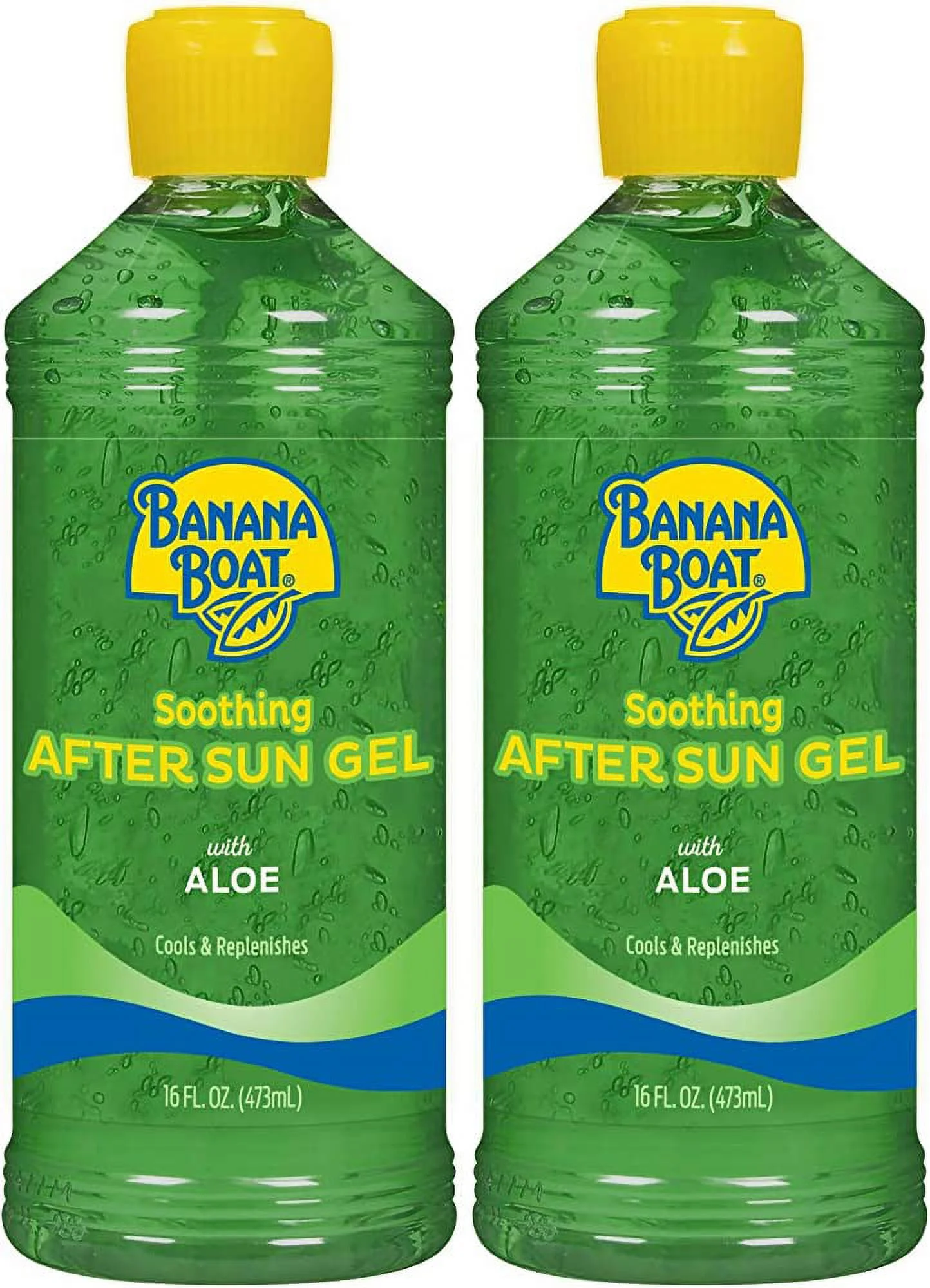 2 Pack Banana Boat Soothing Aloe After Sun Gel With Pure Aloe Vera 16 Oz Each