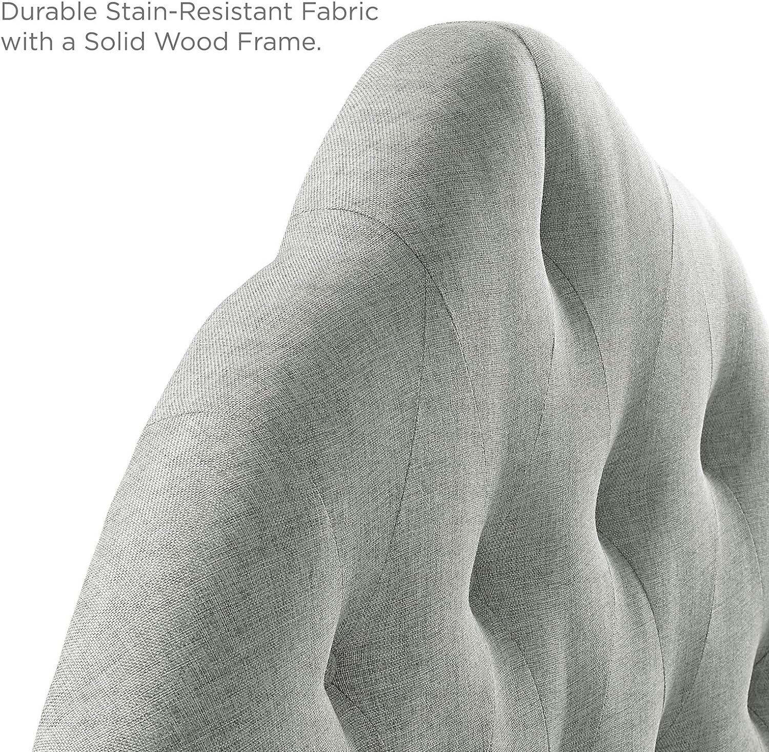 Sovereign Tufted Button Linen Fabric Upholstered King Headboard In Gray