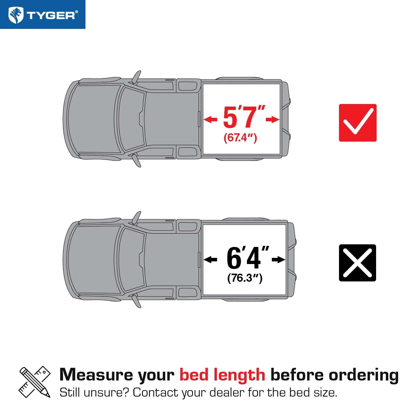 Tyger Auto T3 Soft Tri-fold Truck Bed Tonneau Cover Compatible with 2019-2023 Ram 1500 New Body Style | 5'7