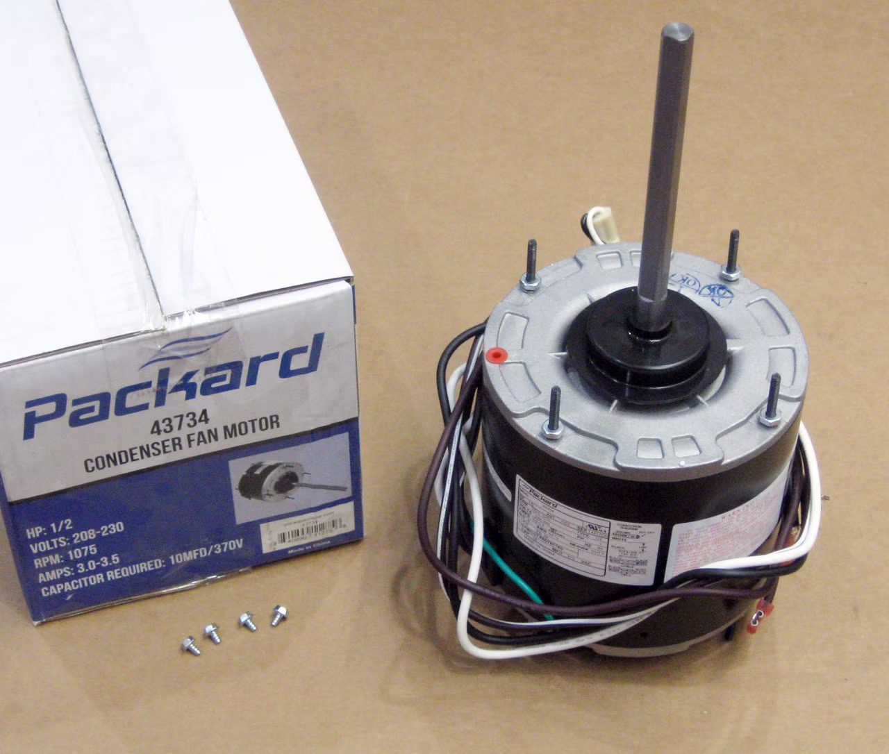 Packard 43734 Air Conditioner Condenser Fan Motor 1/2 HP 1075 RPM 5-5/8