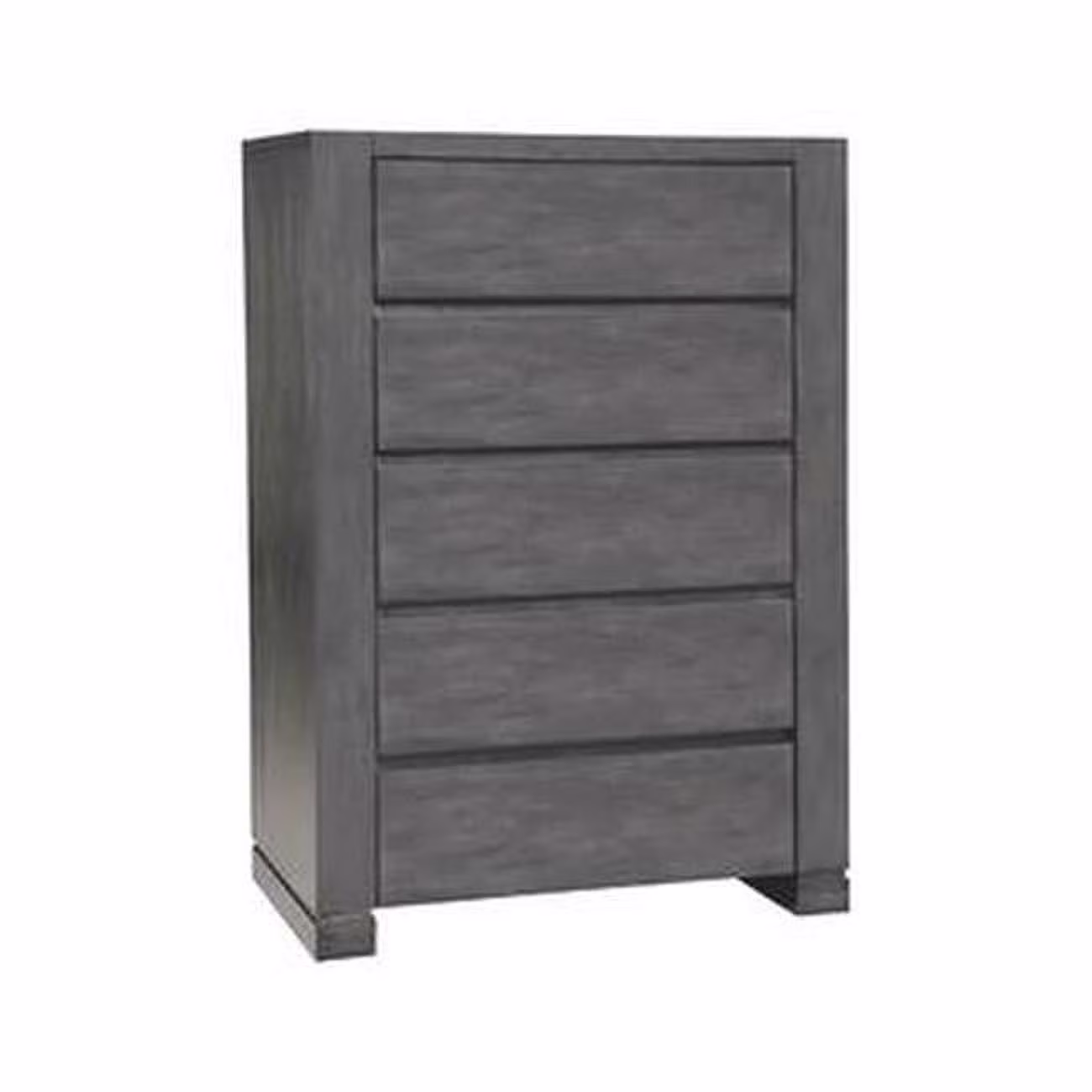 Benjara  51 in. Felt Lined Inset Handles 5 Drawer Tall Dresser Chest, Gray
