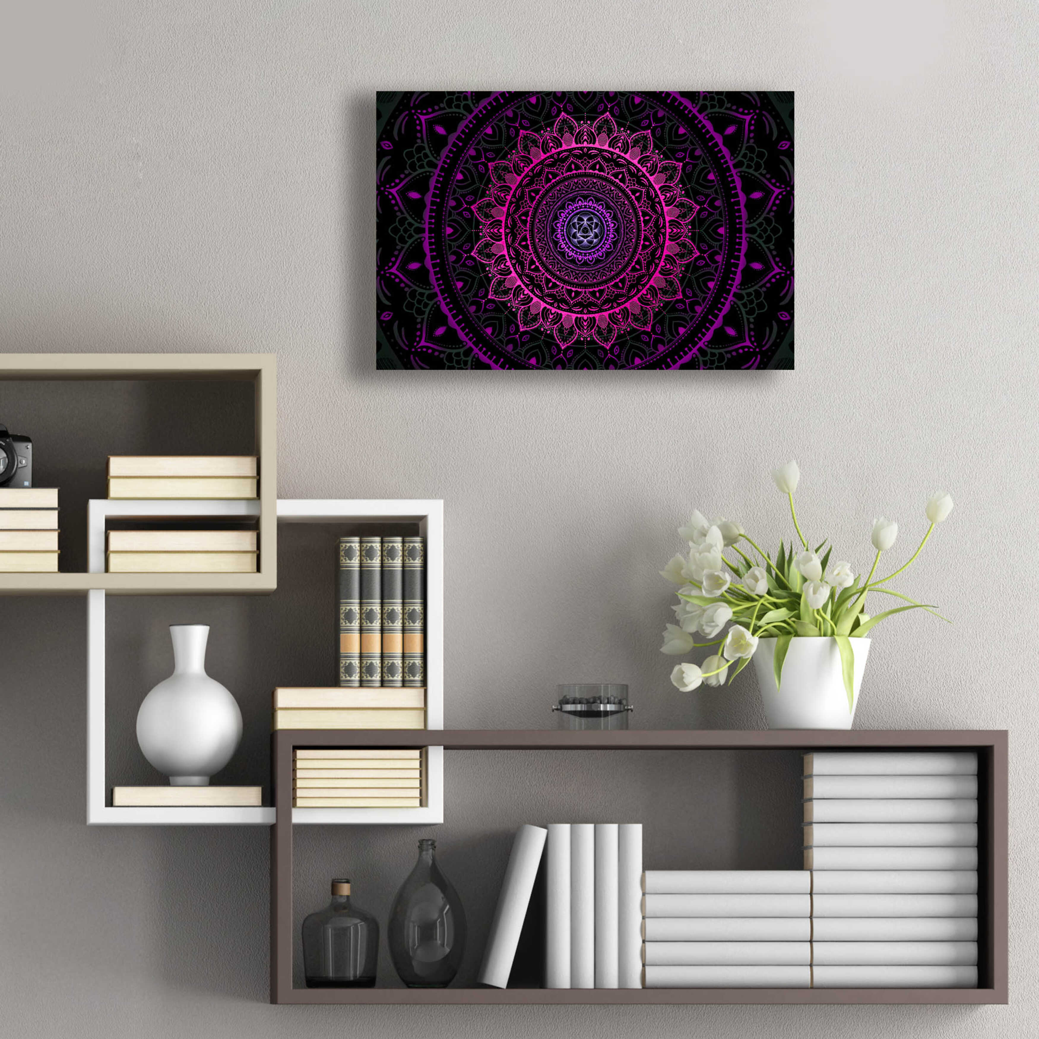 Epic Art 'Zen Mandala 3' by Cameron Gray, Acrylic Glass Wall Art, 24