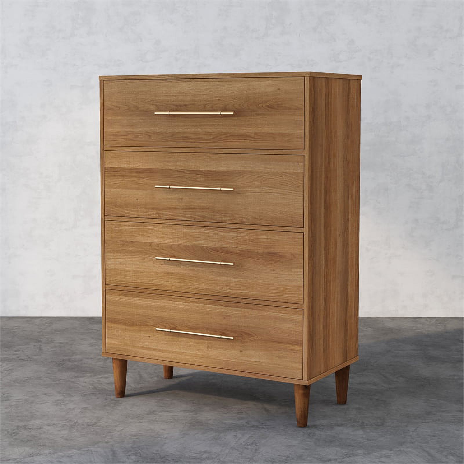 Furniture of America Irvine Farmhouse Wood 4-Drawer Chest in Light Oak