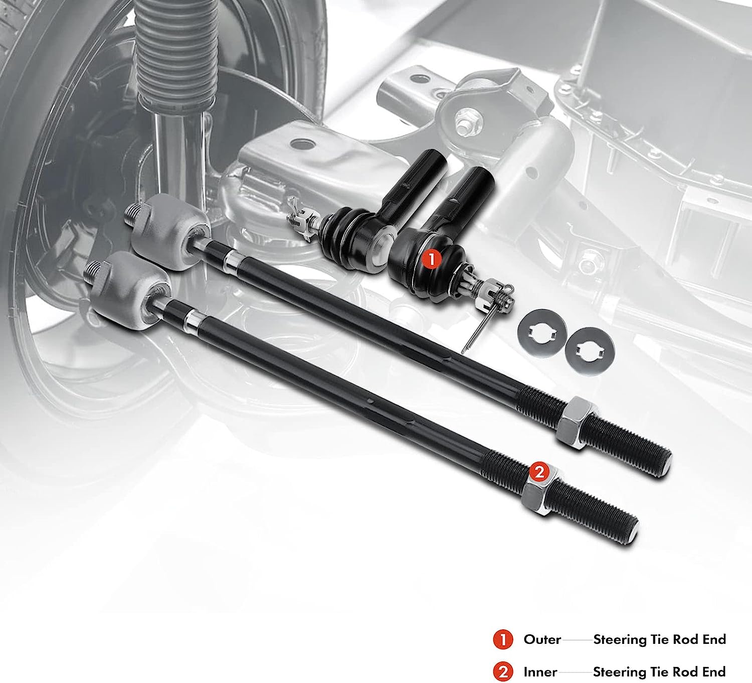 A-Premium 4Pcs Inner and Outer Steering Tie Rod Ends Kit Compatible with Toyota Corolla 1988-1992 Geo Prizm 1989-1992