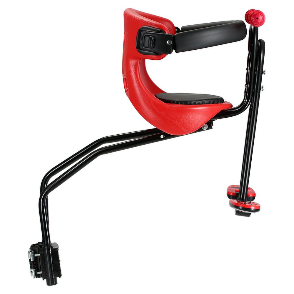 Nebublu Kids Child Safety Carrier Front Seat Saddle Cushion with Back Rest Foot Pedals - Secure and Stable Attachment - Ideal for Keeping Your Child Safe and Secure During Car Rides