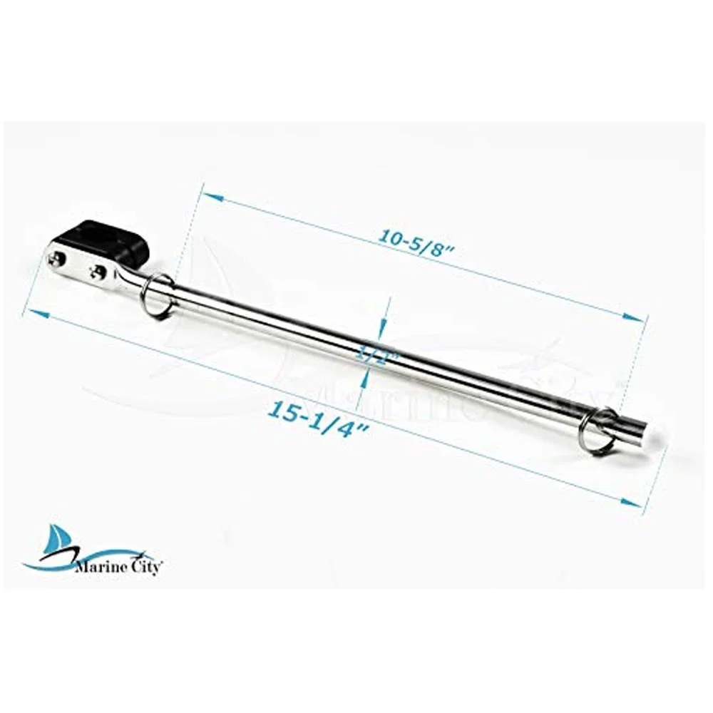 Marine City Stainless Steel Rail Mounted Flag Staff Cooperate with 7/8 inches to 1 inches Tube