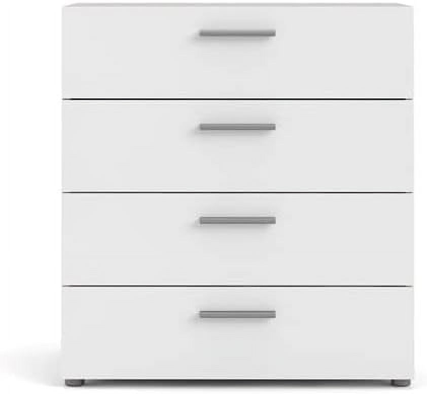 Modern 4 Drawer Chest/Bedroom Dresser In Oak Structure White High Gloss