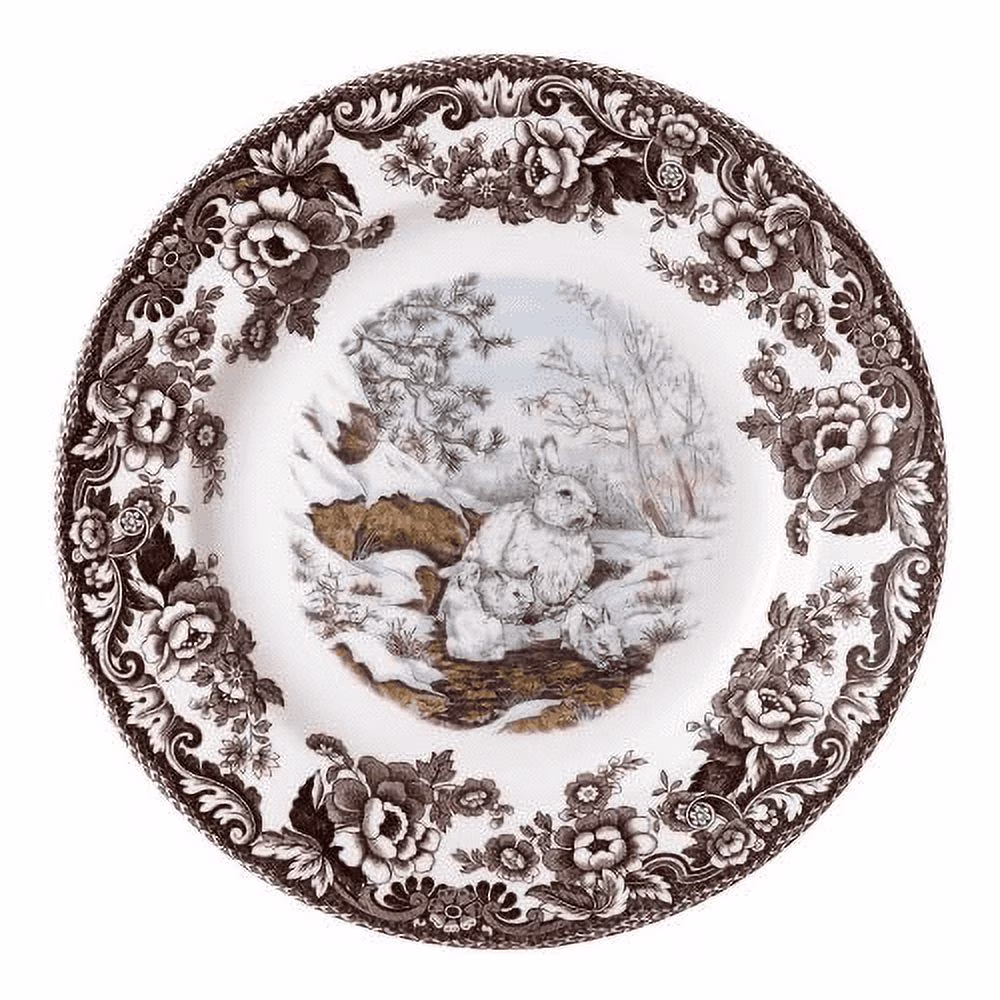 Spode Woodland American Wildlife Snowshoe Rabbit Dinner Plate
