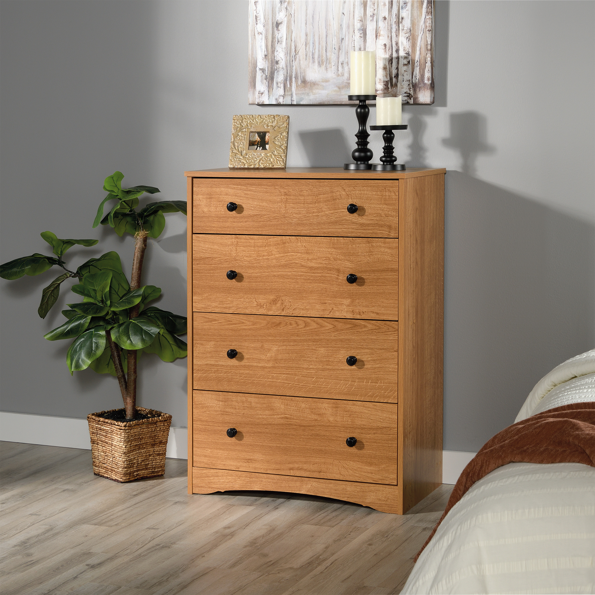 Sauder Beginnings 4-Drawer Dresser, Highland Oak Finish