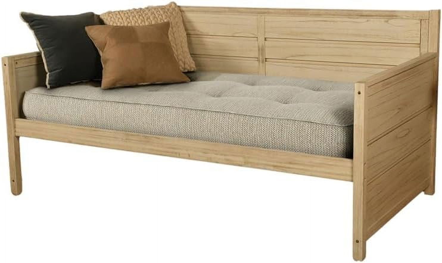 Tufted Fabric Daybed Mattress In Woodsmoke Brown