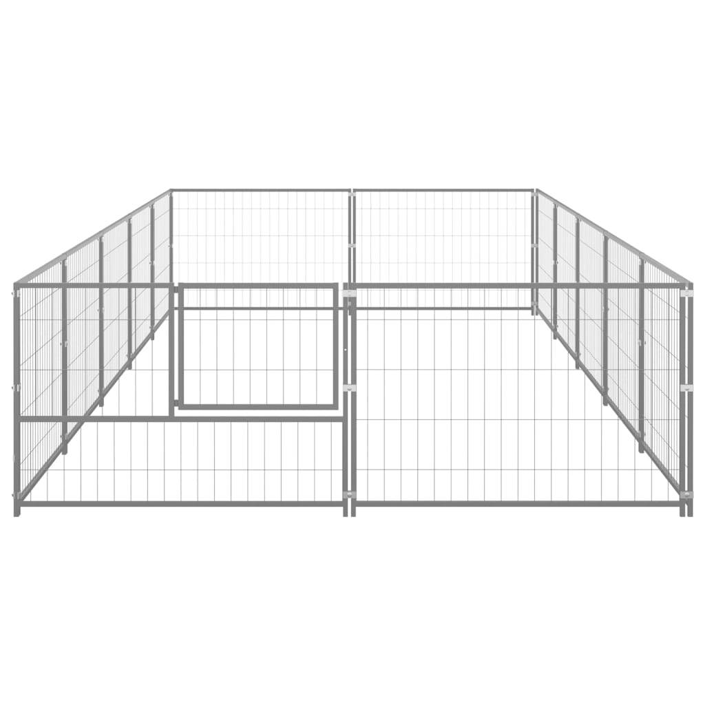 vidaXL Dog Kennel Silver 107.6 ft² Steel