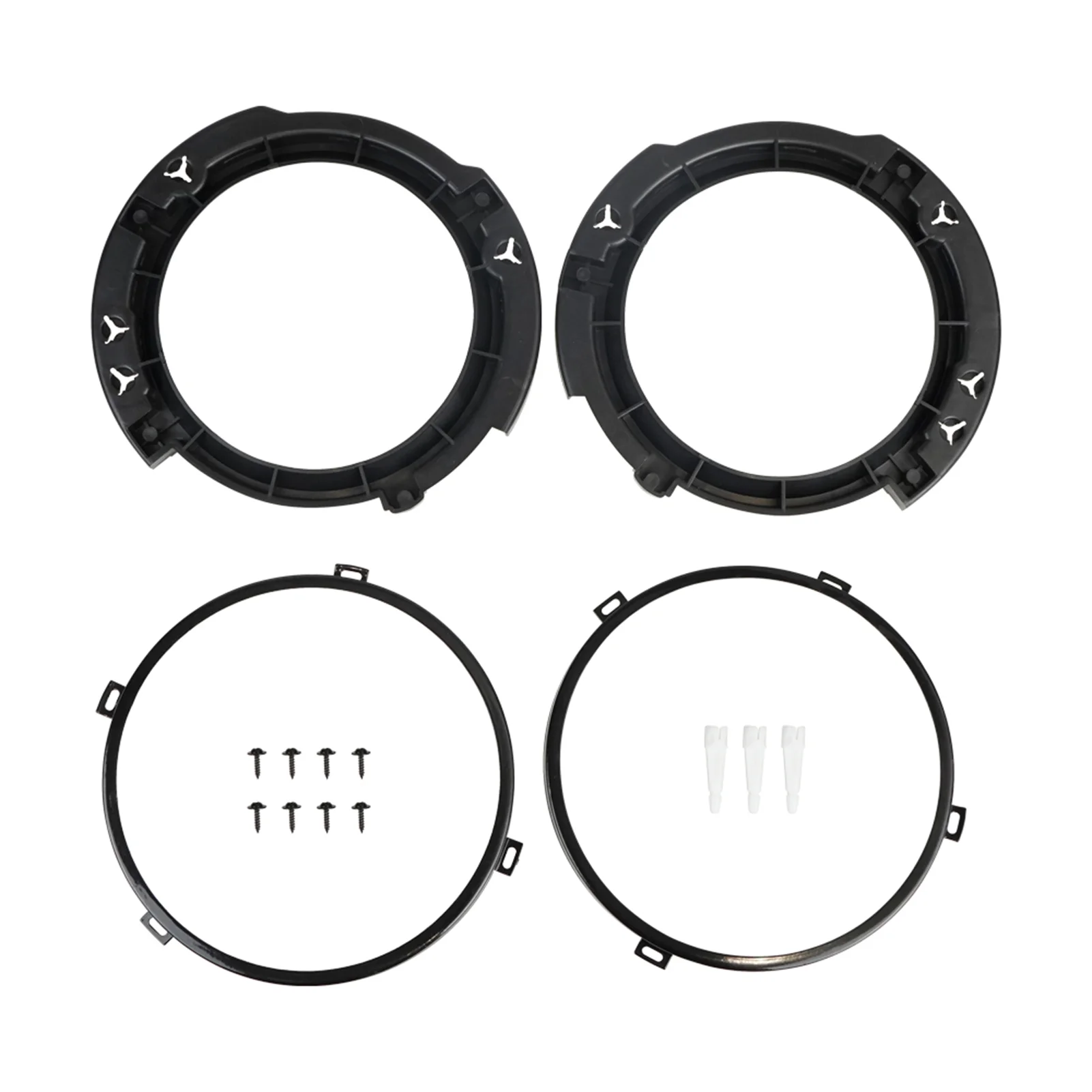 Gecheer 1 Pair Headlight Mounting Bracket Ring Set 7 Inch Replacement for Jeep Wrangler  2007-2017