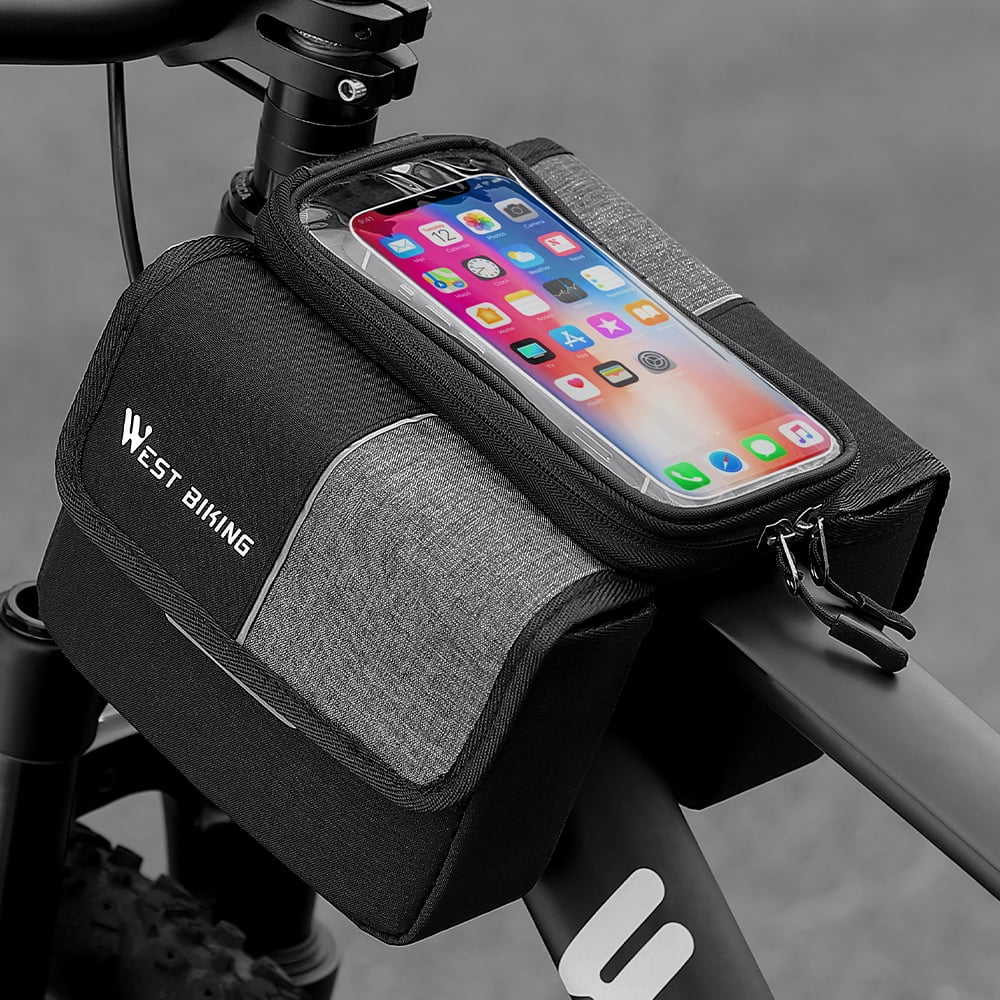 Apexeon Dual-Sides 2L Bag Bike Frame Fronttube Bag Touchscreen Mobilephone Bag - Protect Your Phone While Cycling