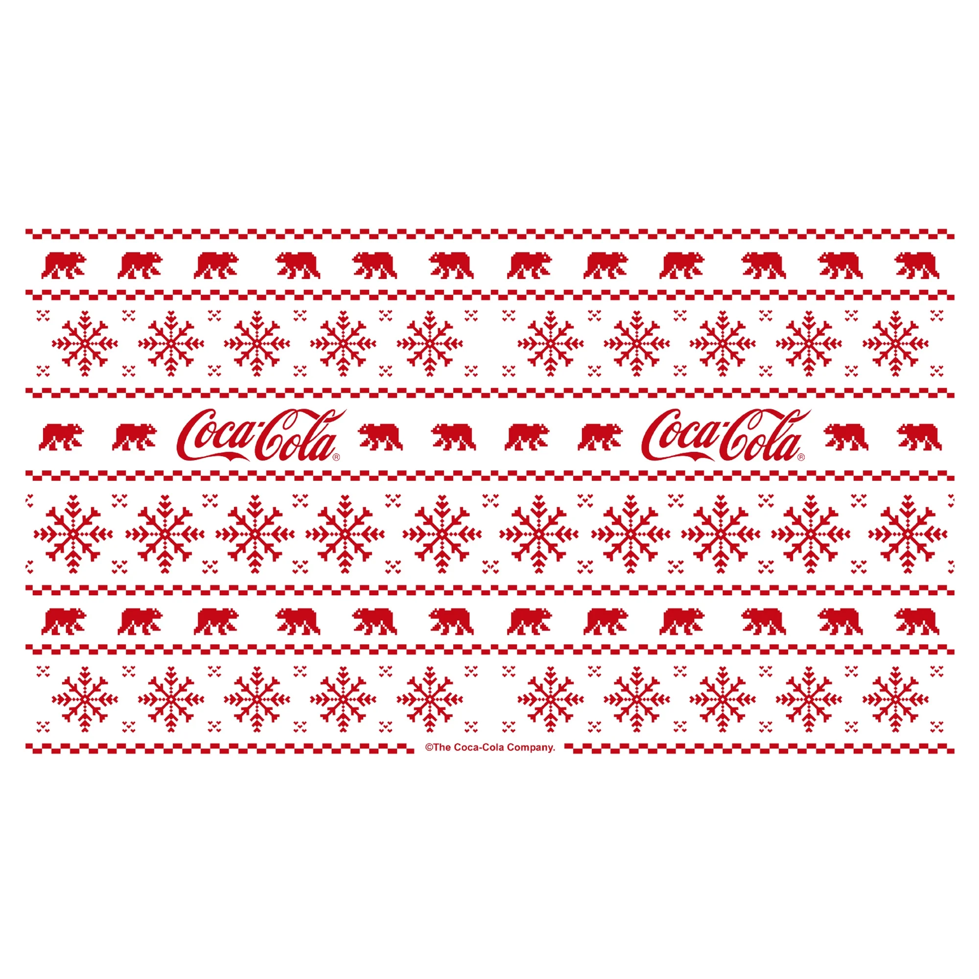 Coca Cola Christmas Logo Sweater Print  Stainless Steel Water Bottle White 17 oz.