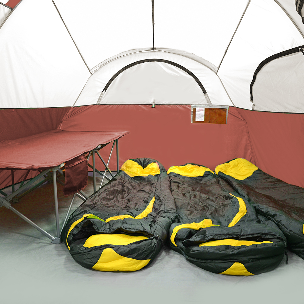 CAMPROS Tent 9 Person Camping Tents, Waterproof Windproof Family Tent with Top Rainfly