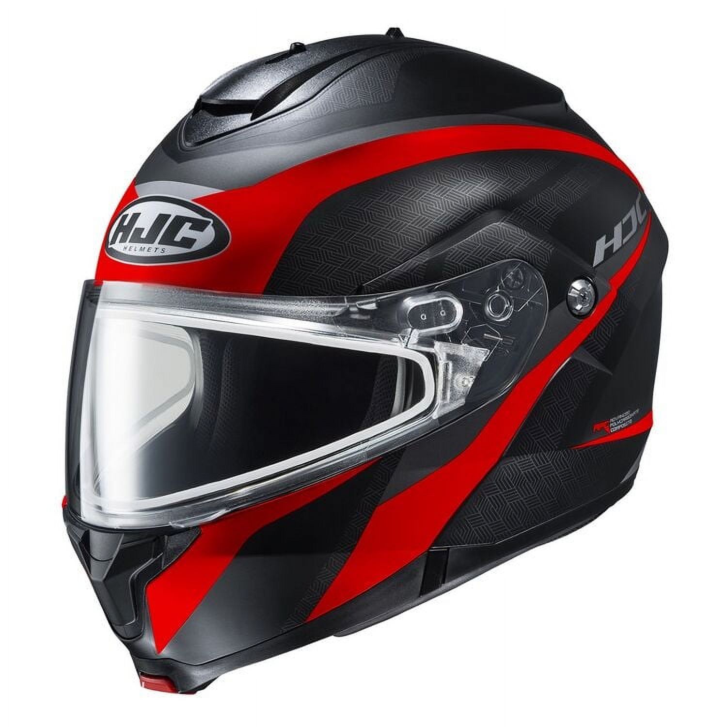 HJC C91 Taly snowmobile helmet with Dual Lens Shield Semi-Flat Red (MC-1SF) (Medium, Black Semi-Flat Red (MC-1SF))