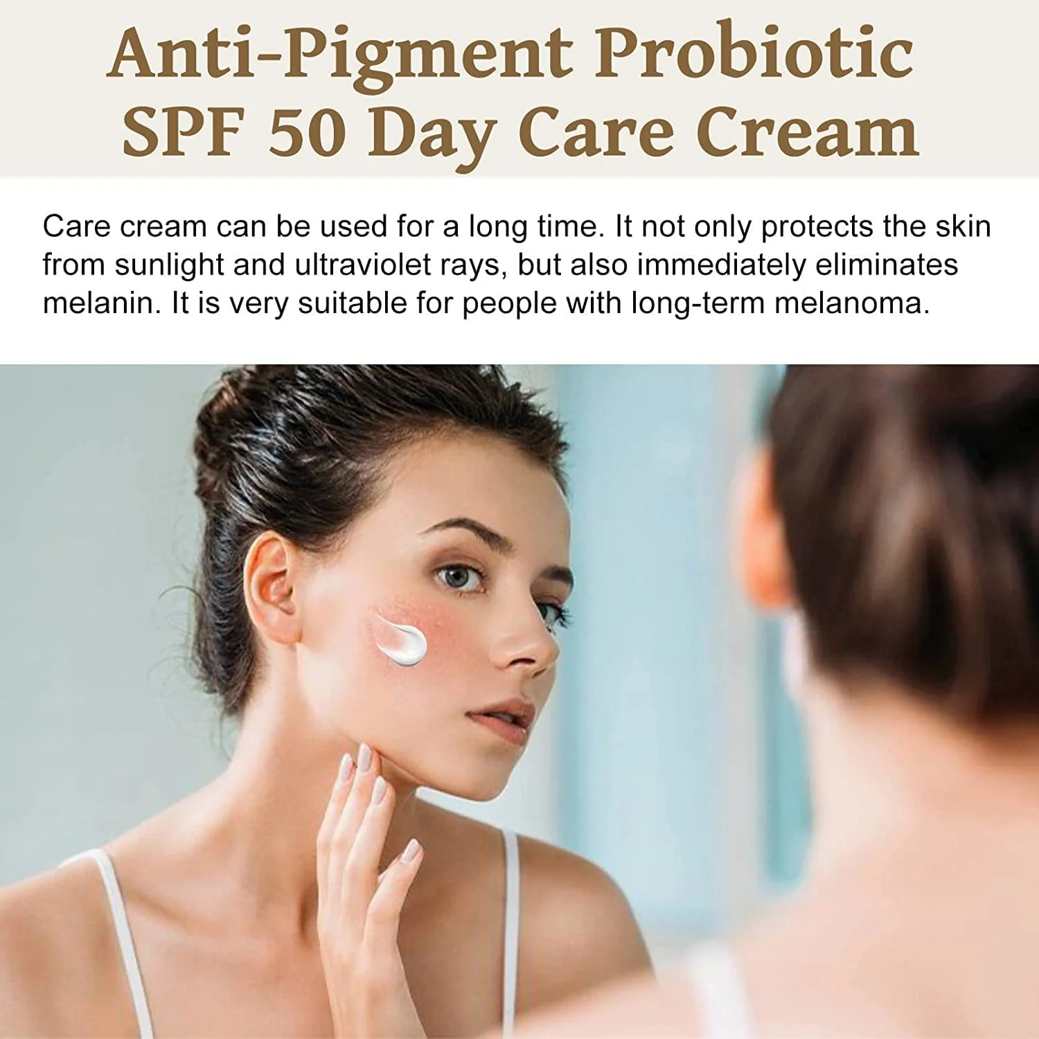 Anti-Pigment Probiotic SPF 50 Day Sunscreen, Anti-Pigment Face Day Cream, Moisturising Anti-Pigment Spot Fluid, Probiotic Sun Care Cream for Dark Spots