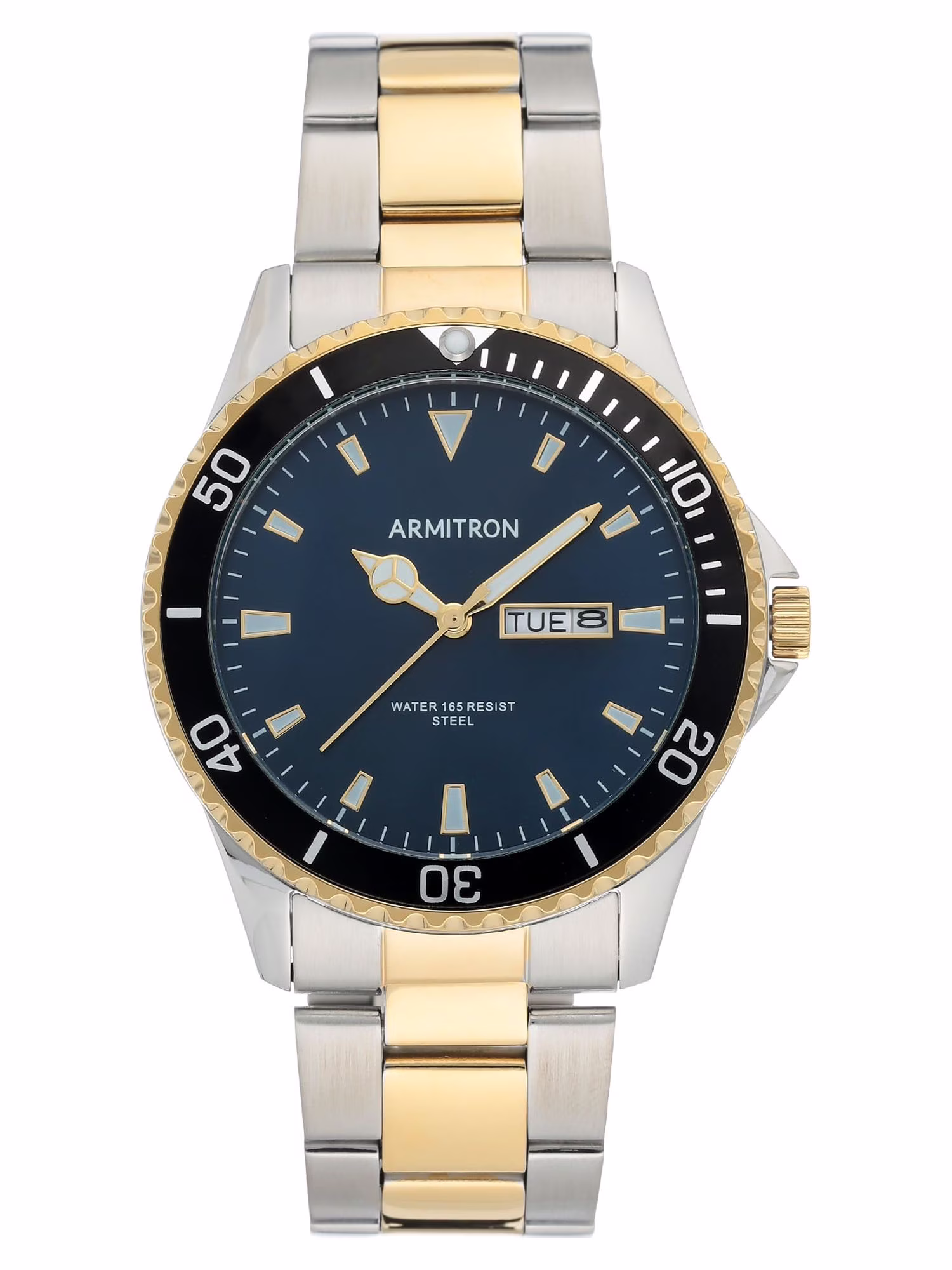 Armitron Men's Two-Tone and Navy Day Date Dress Watch