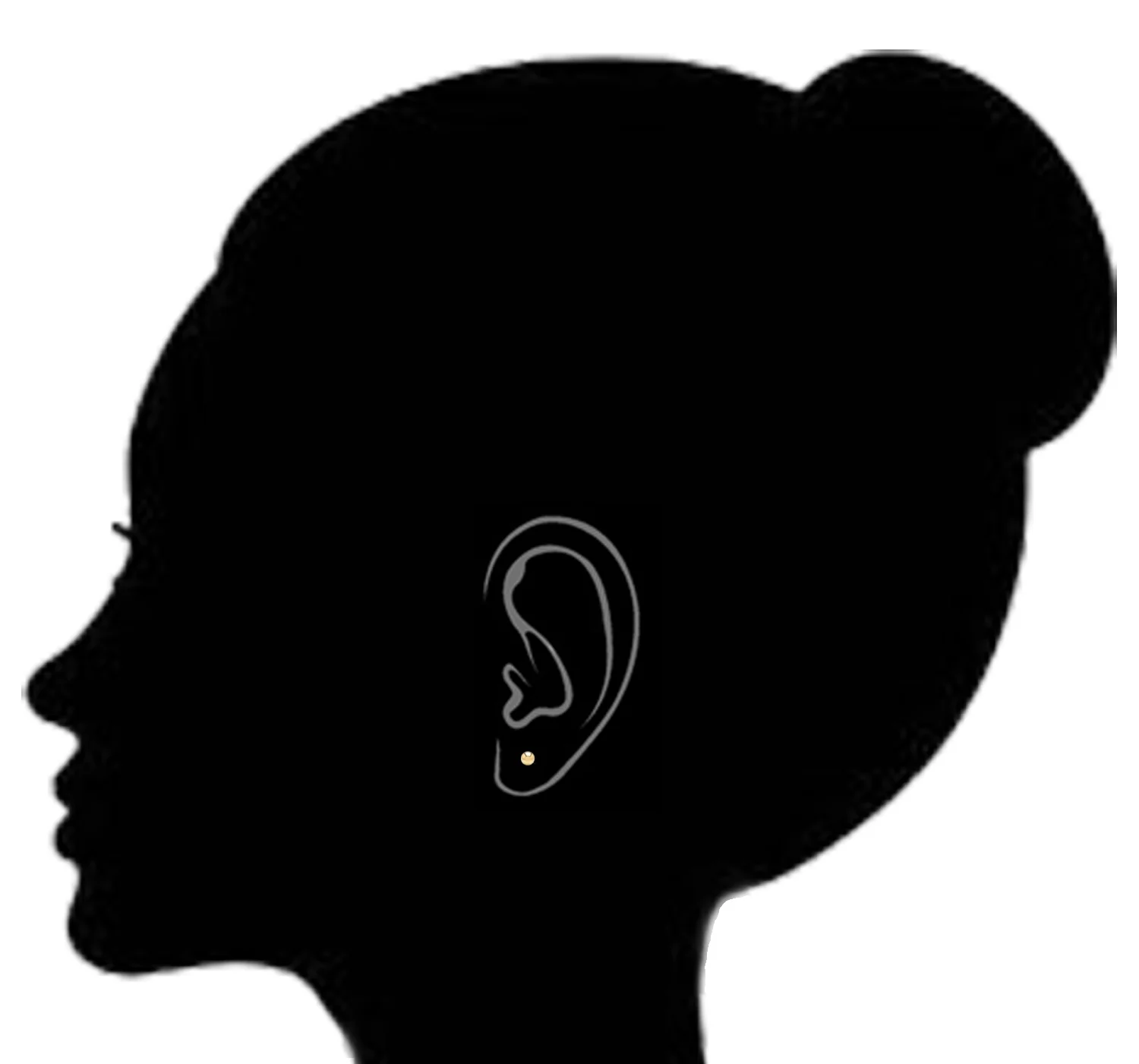 14K Real Yellow Gold Ball Earrings Polished Stud 5mm Safety Silicone Bubble Back