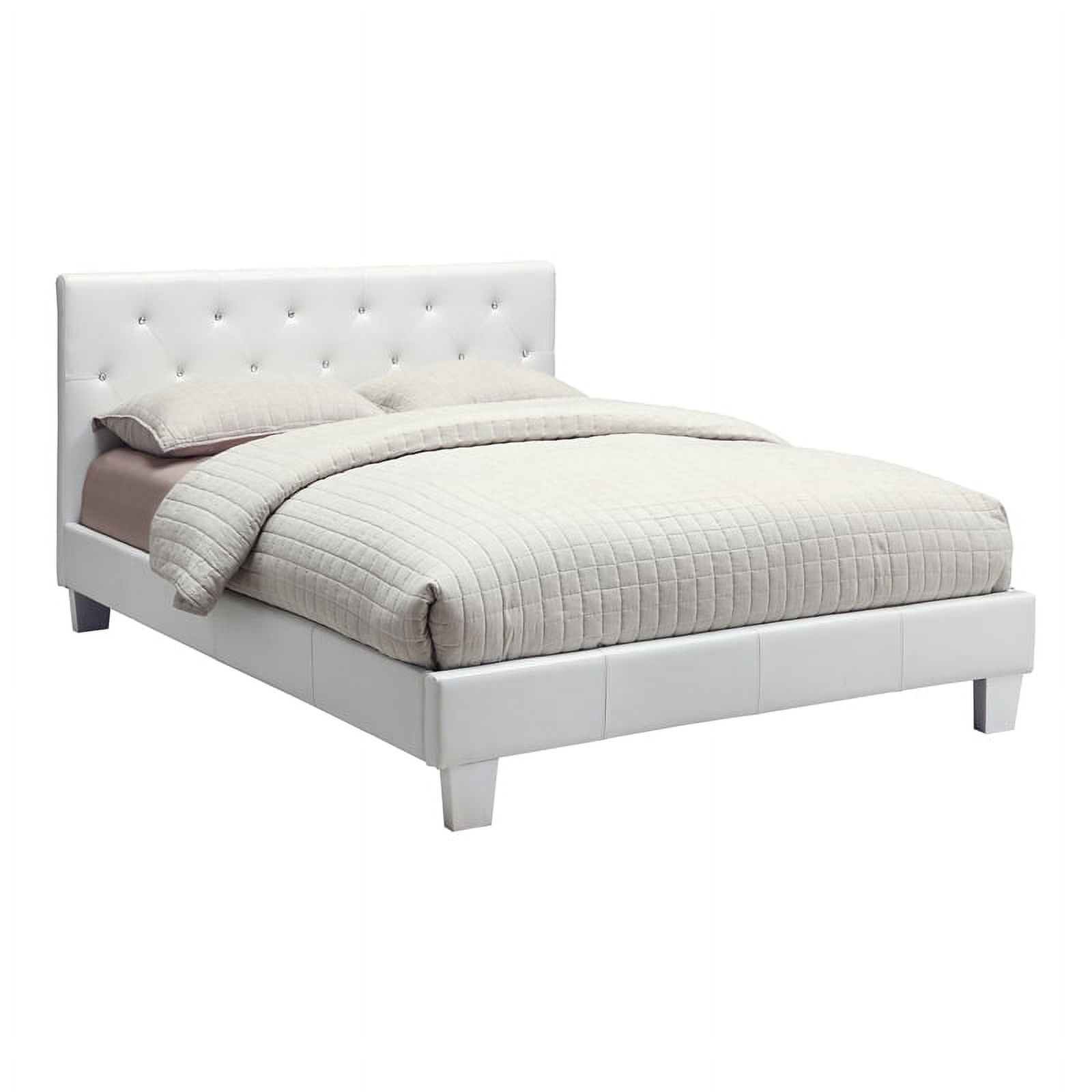 Furniture of America Kylen Faux Leather Queen Platform Bed in White