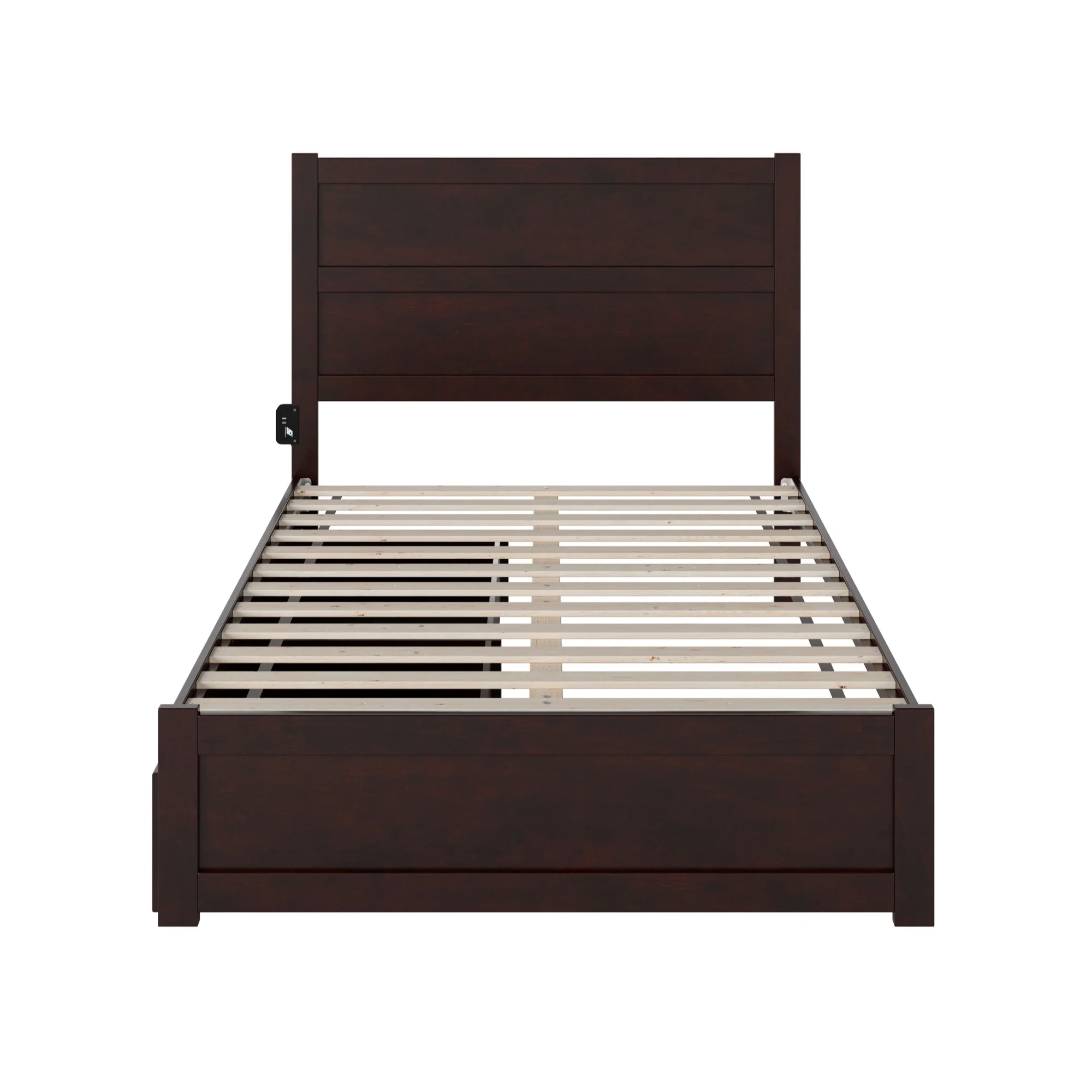 AFI NoHo Full Solid Wood Bed with Footboard and 2 Drawers in Espresso