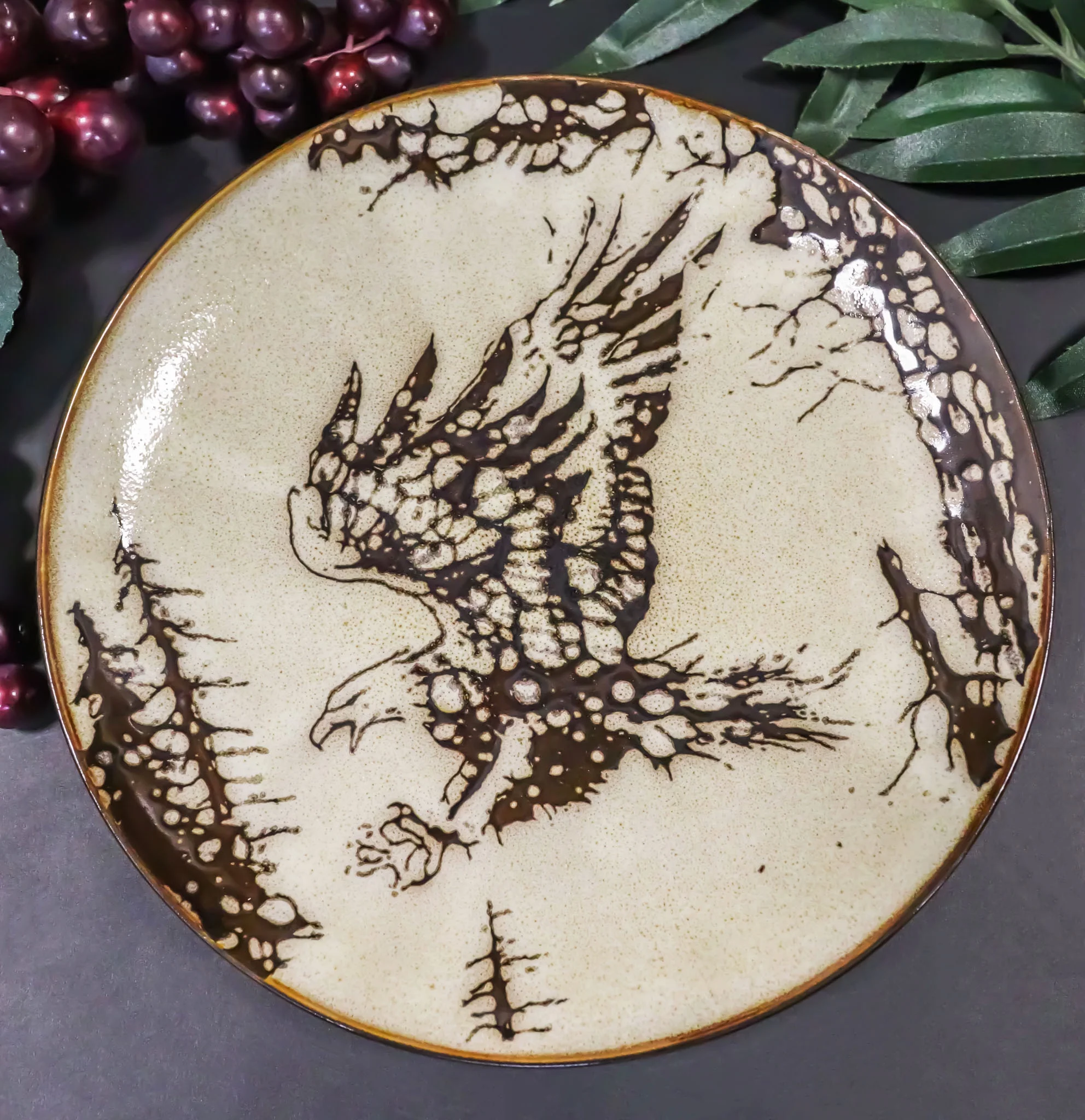 Pack Of 2 Rustic Western Swooping Bald Eagle Salad Appetizer Plates 8.75