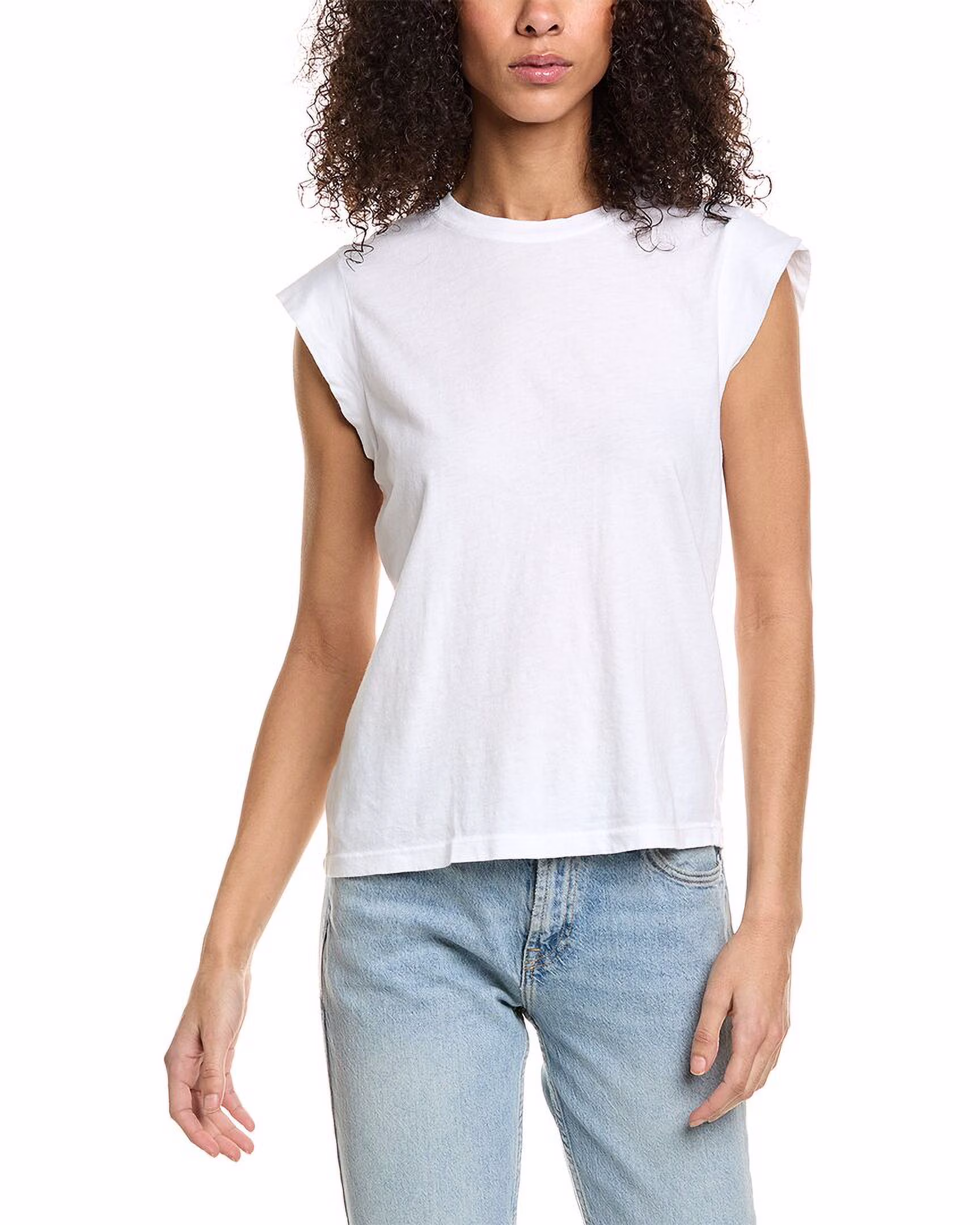 Michael Stars womens  Joey Power Shoulder T-Shirt, XL