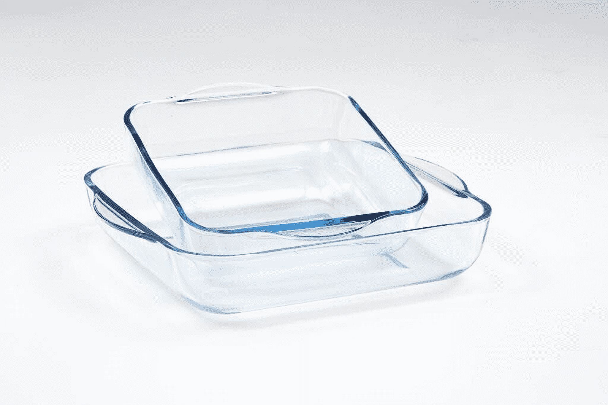 Nily Glass-Set of 2 Large Oven Safe Square Glass Baking Dish(2.1 and 3.3 Quarts)