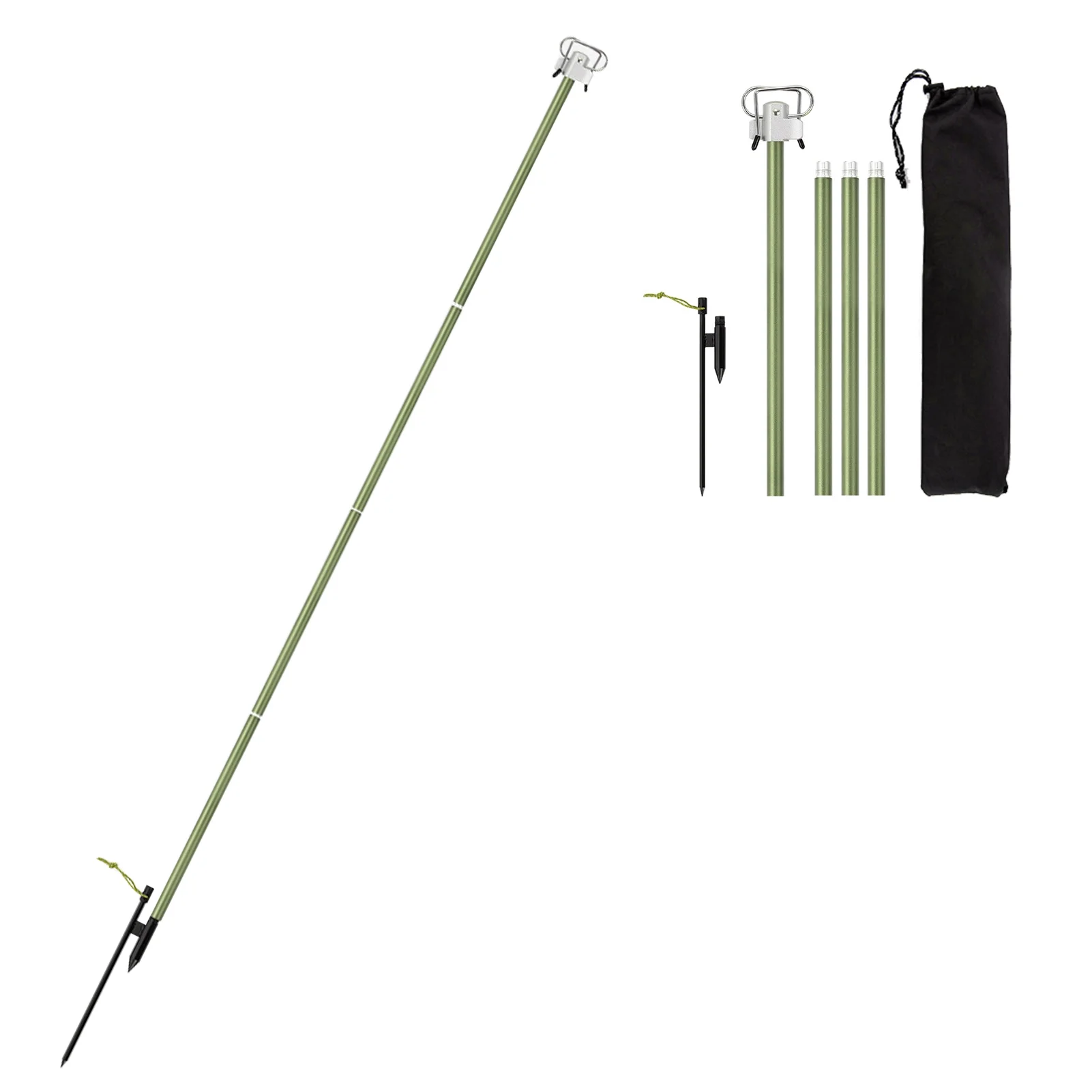 Aibecy Portable Camping Folding Lightweight Collapsible Aluminum Lantern Stand Hanger Holder Stick for Camping Hiking Fishing Garden BBQ