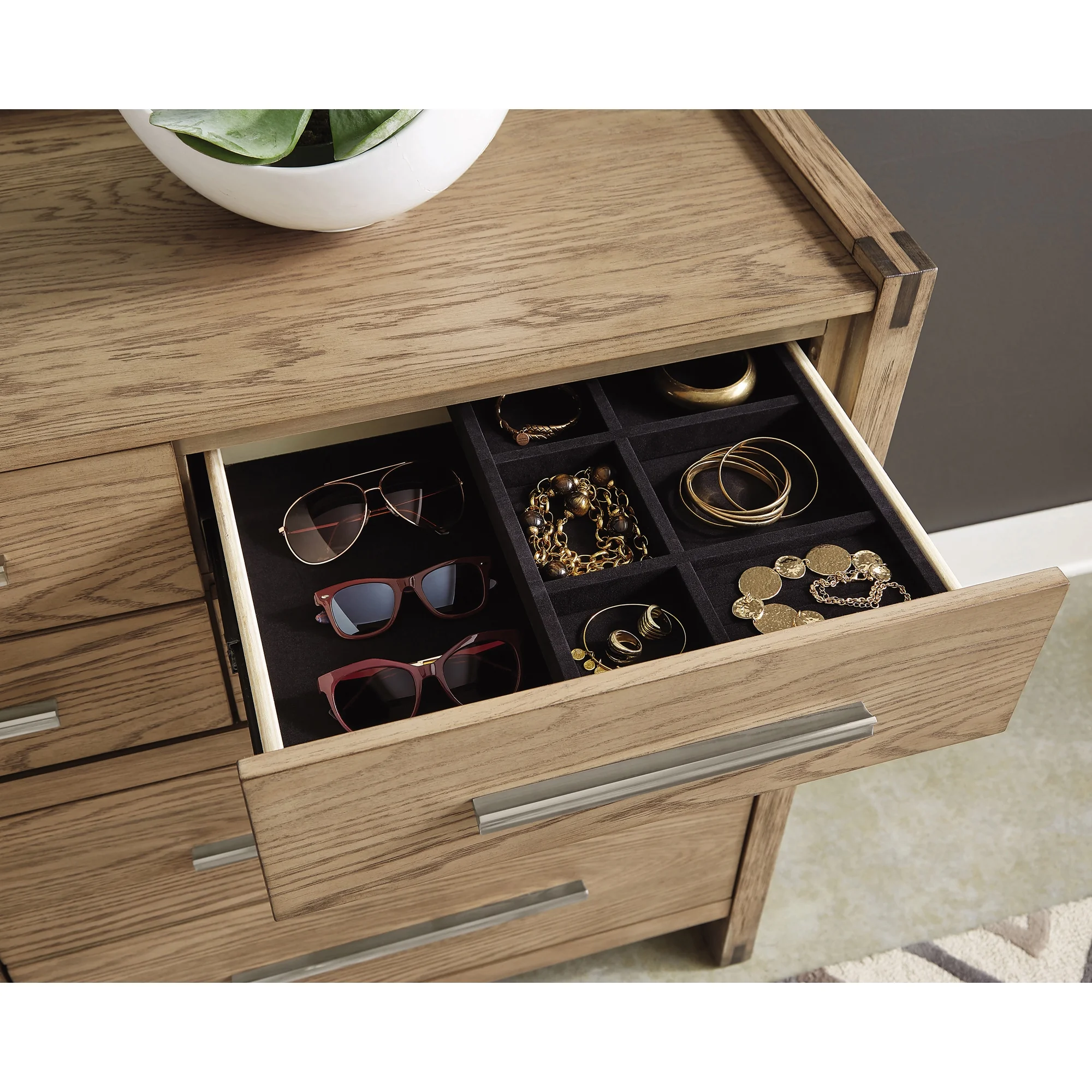 Smithson 10-drawer Rectangular Dresser Grey Oak