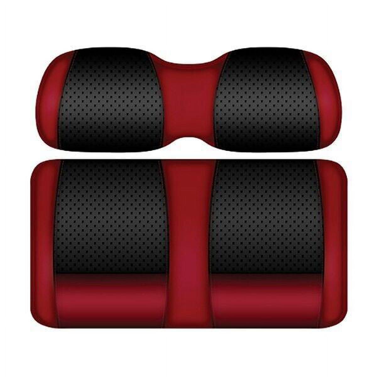 DoubleTake Black/Ruby Clubhouse Golf Cart Front Cushion Set for EZGO TXT 1996+