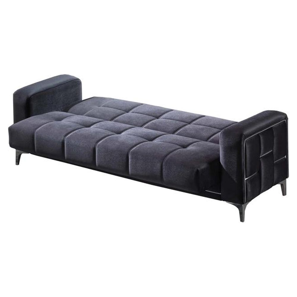 Furnia Alice Convertible Sleeper Loveseat, Anthracite