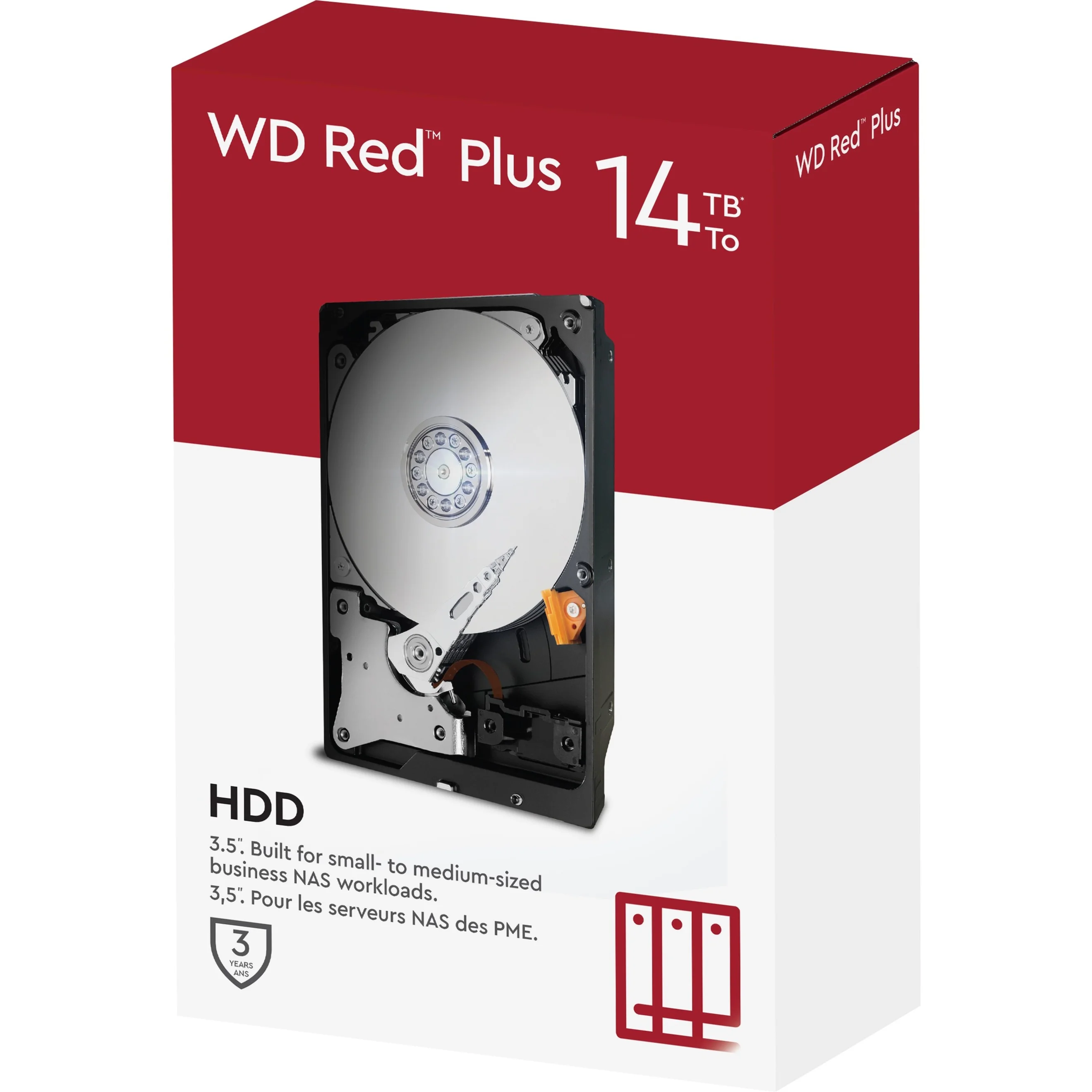 Western Digital 14TB WD Red Plus NAS HDD, Internal 3.5'' Hard Drive, 512MB Cache - WD140EFGX